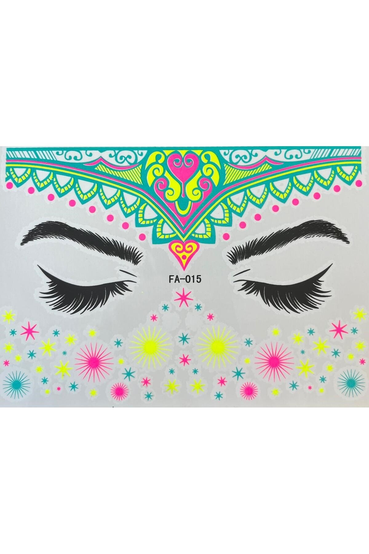 Yapışkanlı Yüz Stickeri Geçici Dövme Tattoo FA015