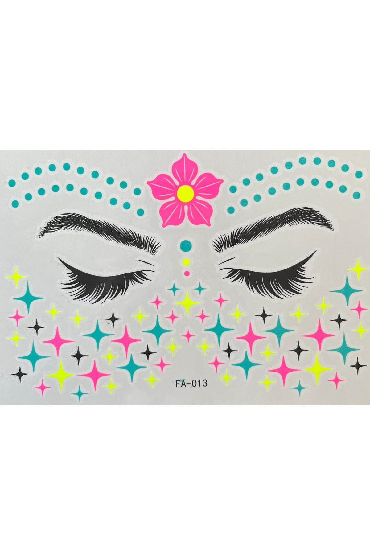 Yapışkanlı Yüz Stickeri Geçici Dövme Tattoo FA013