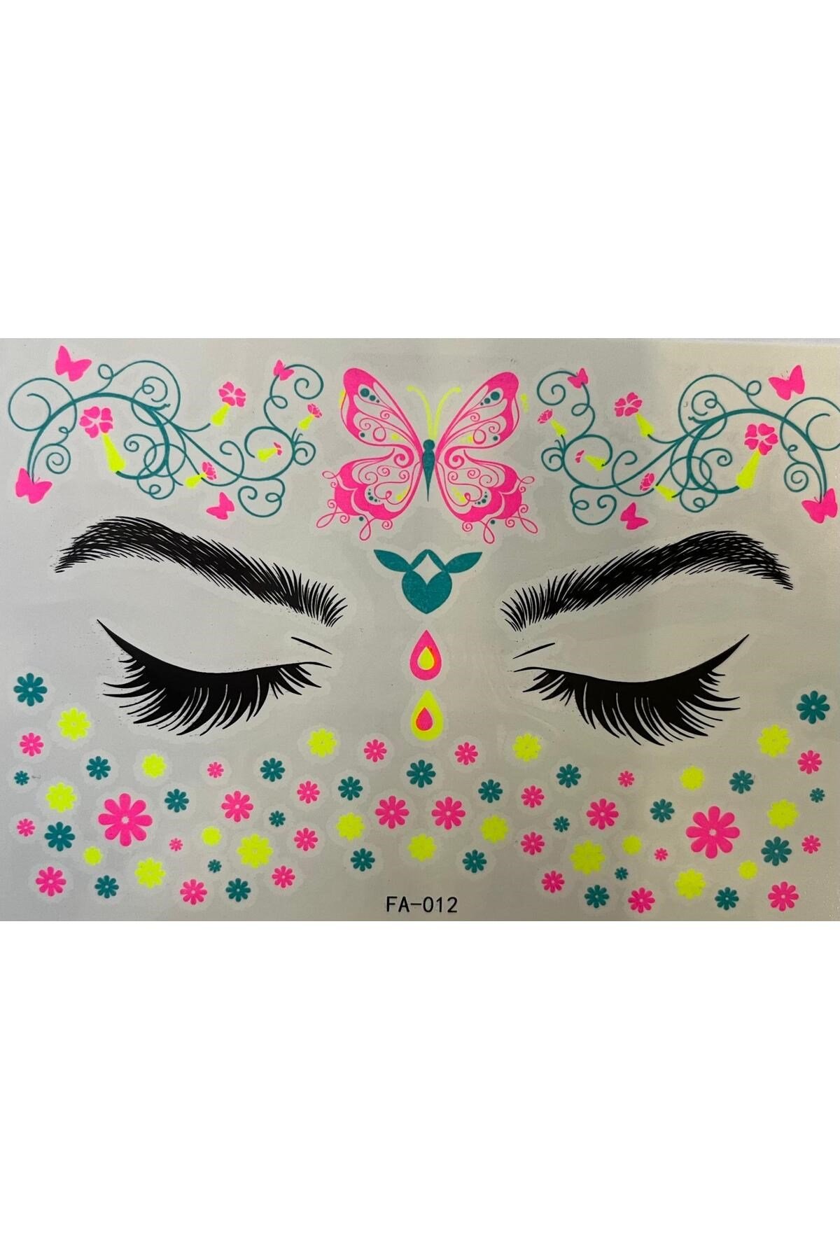 Yapışkanlı Yüz Stickeri Geçici Dövme Tattoo FA012