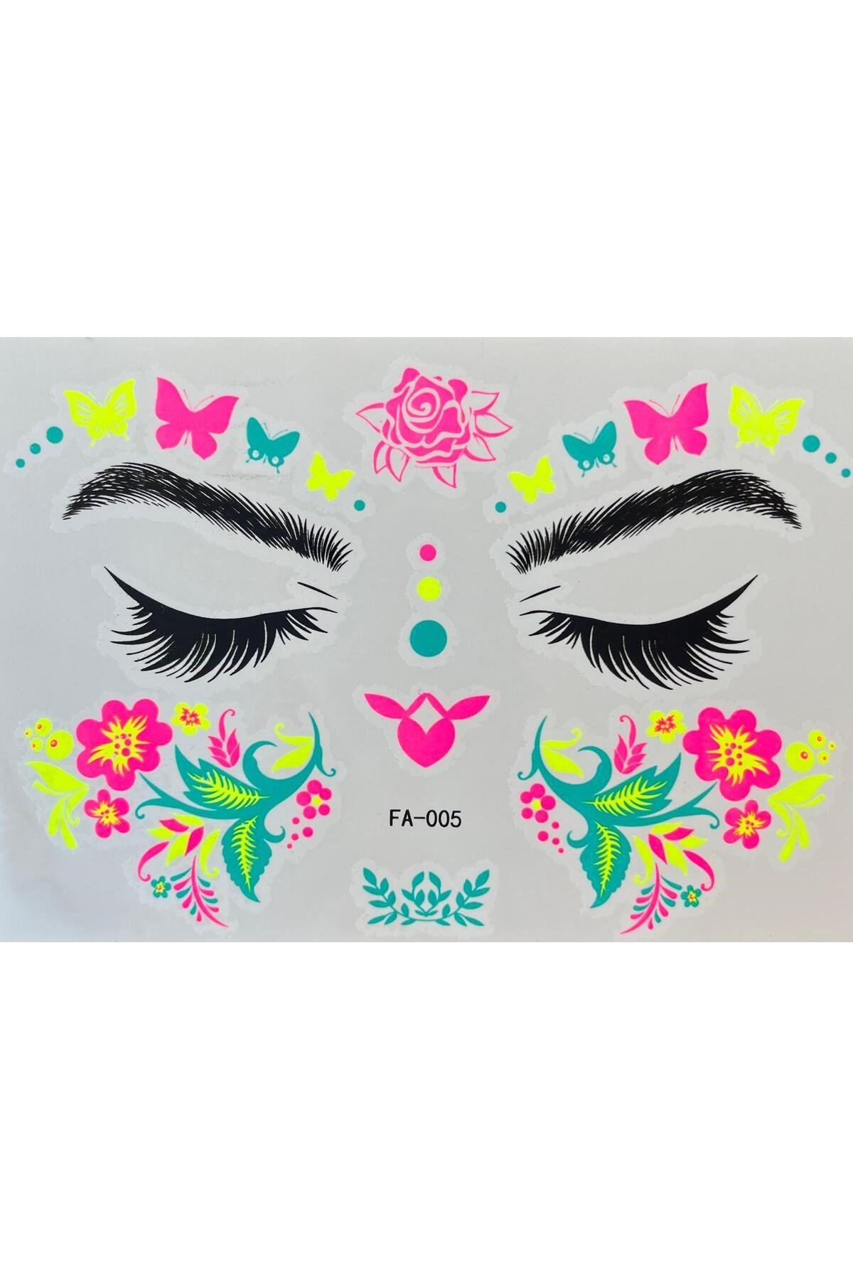 Yapışkanlı Yüz Stickeri Geçici Dövme Tattoo FA005