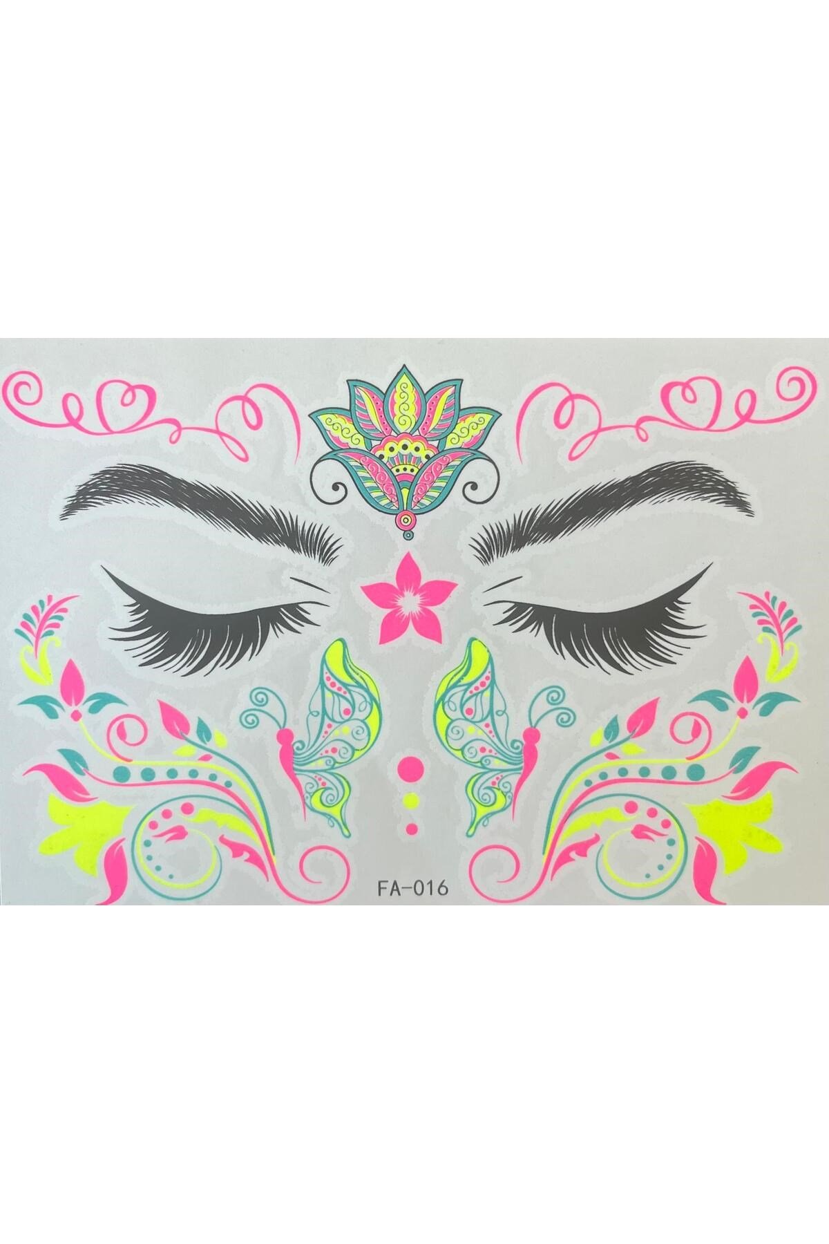 Yapışkanlı Yüz Stickeri Geçici Dövme Tattoo FA016