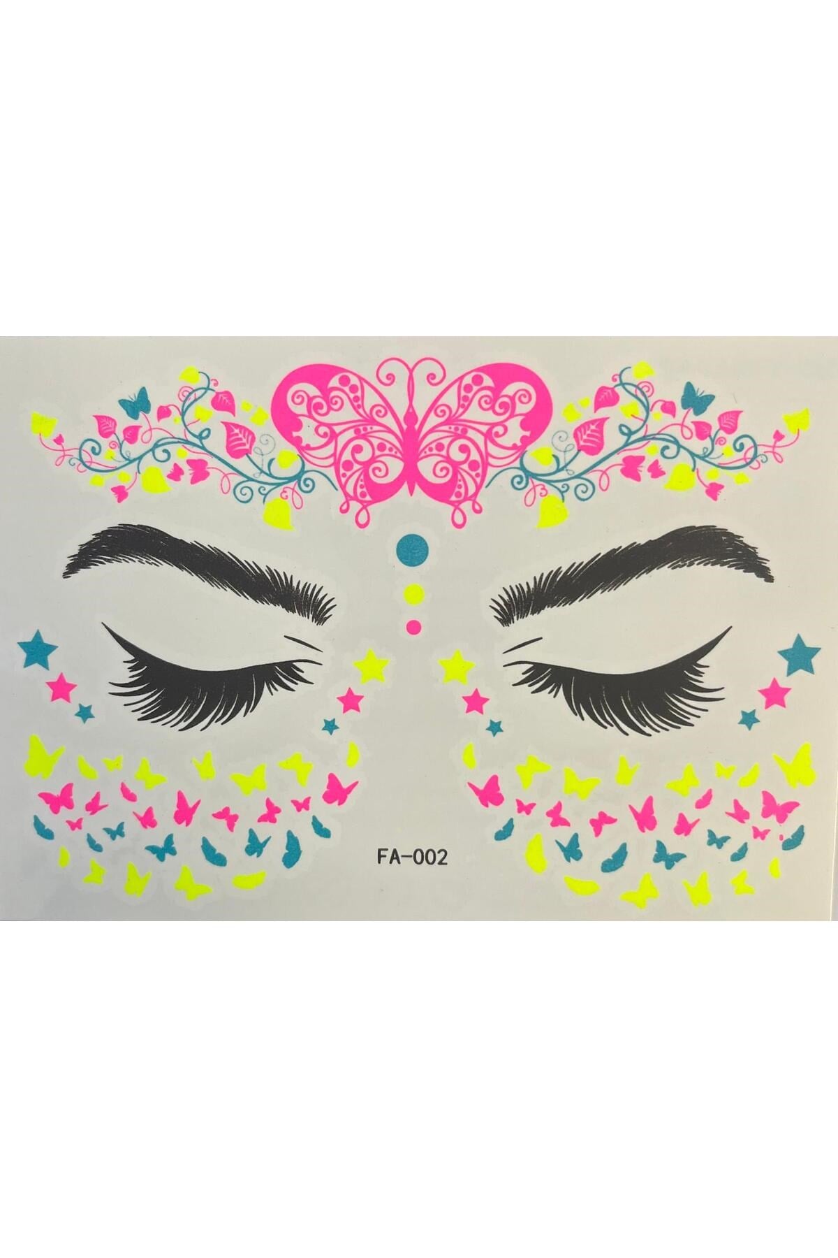 Yapışkanlı Yüz Stickeri Geçici Dövme Tattoo FA002