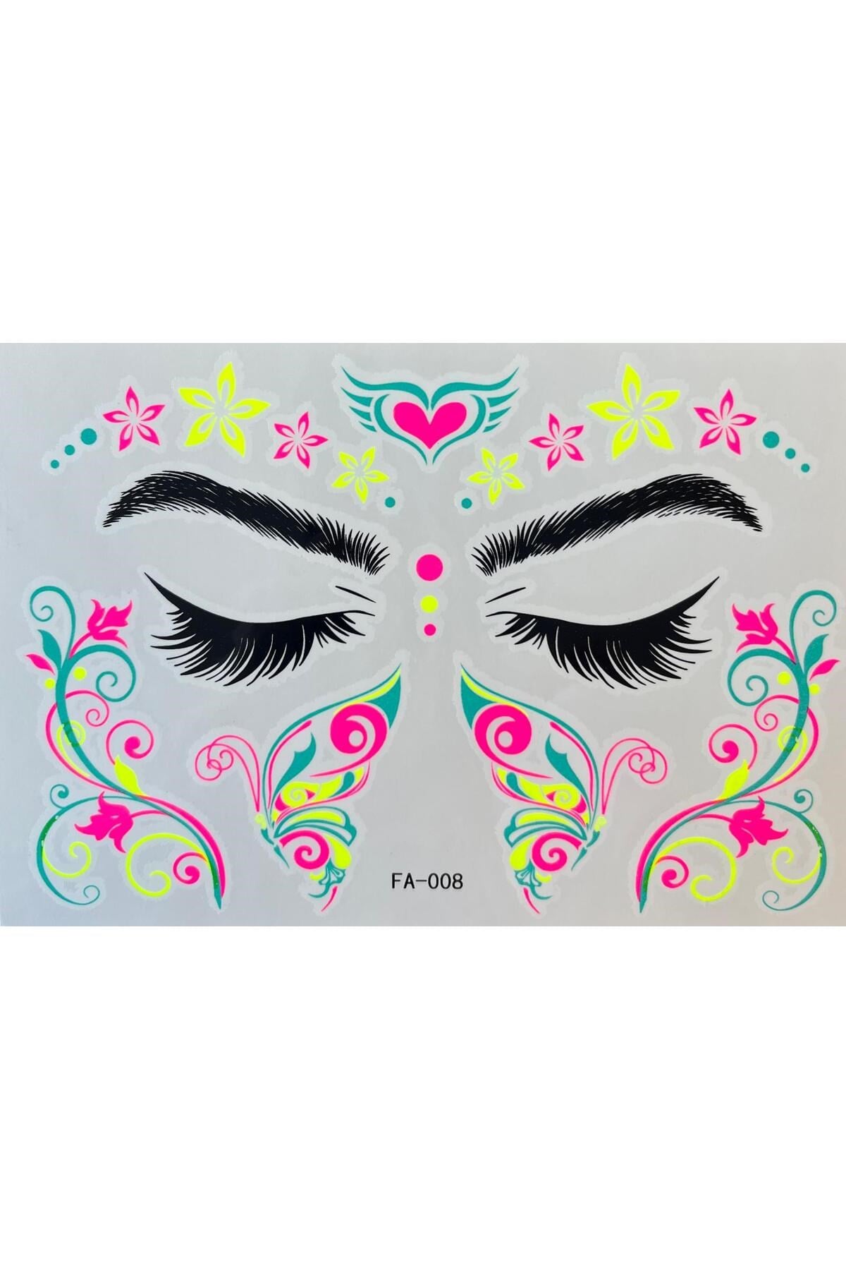 Yapışkanlı Yüz Stickeri Geçici Dövme Tattoo FA008