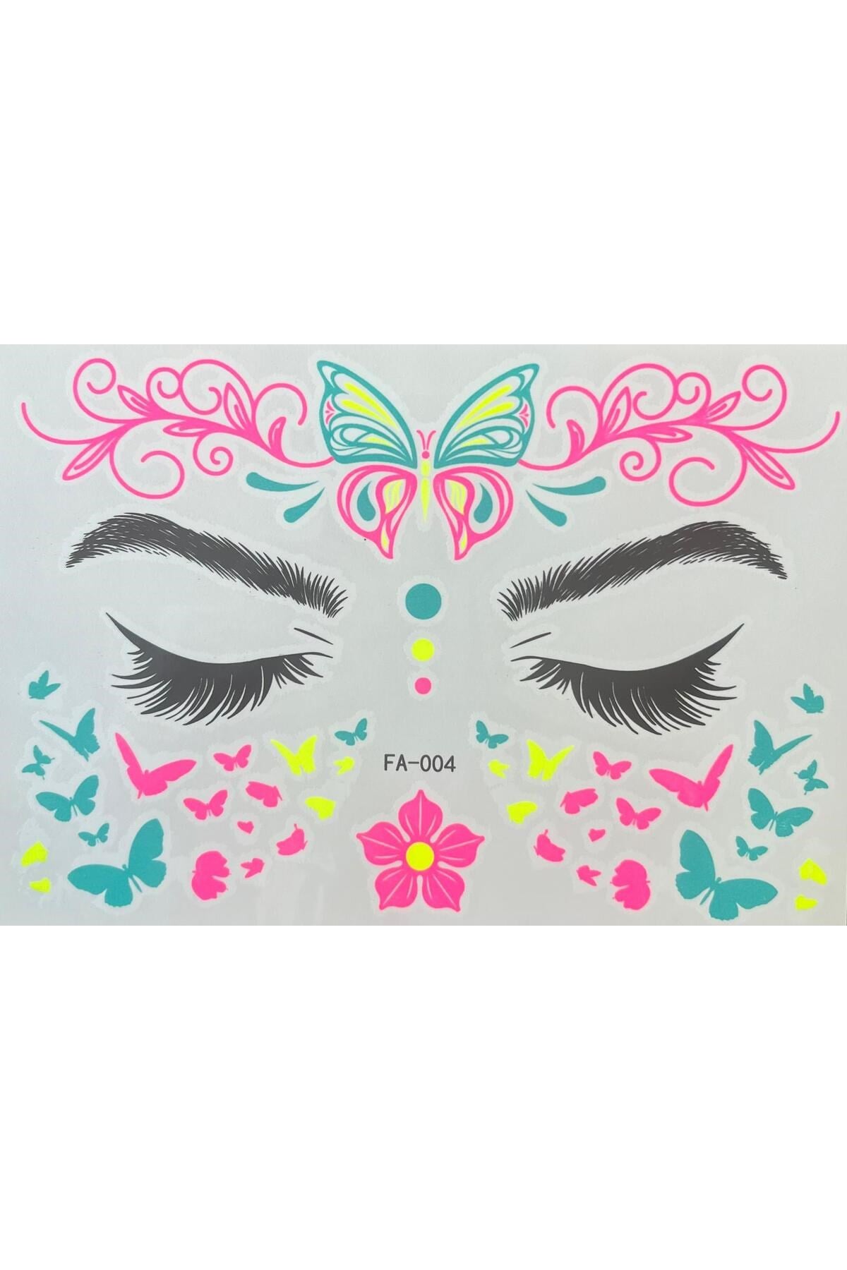 Yapışkanlı Yüz Stickeri Geçici Dövme Tattoo FA004