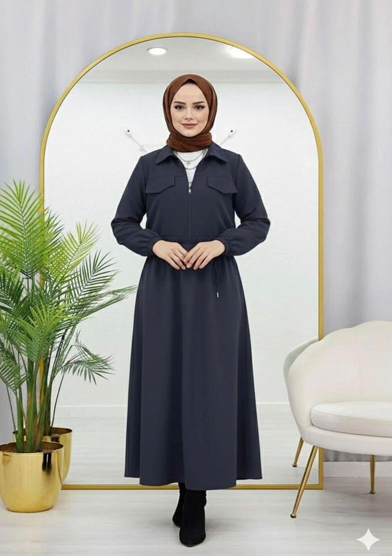 Kadın Beli Lastikli İkili Takım Lacivert