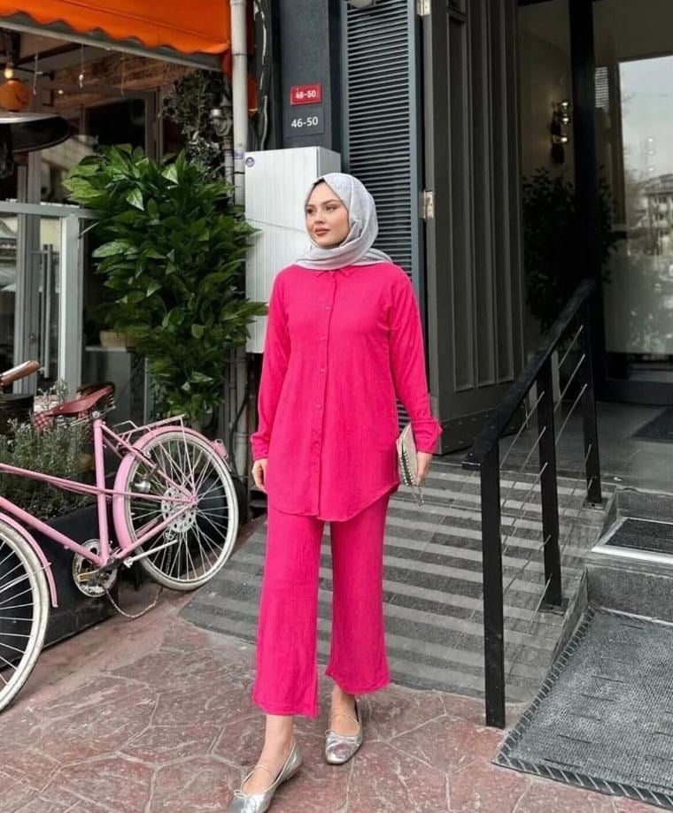 Kadın İkili Bürümcük Takım Pembe
