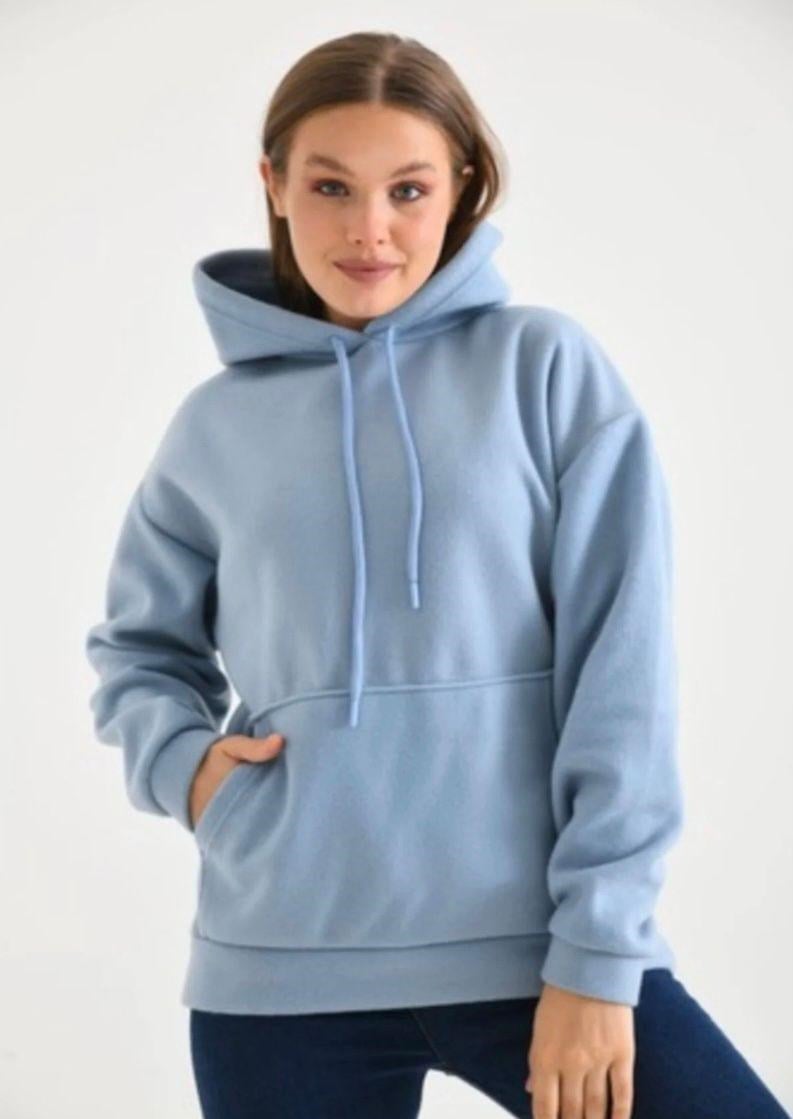 Kadın Kapşonlu Sweatshirt Mavi