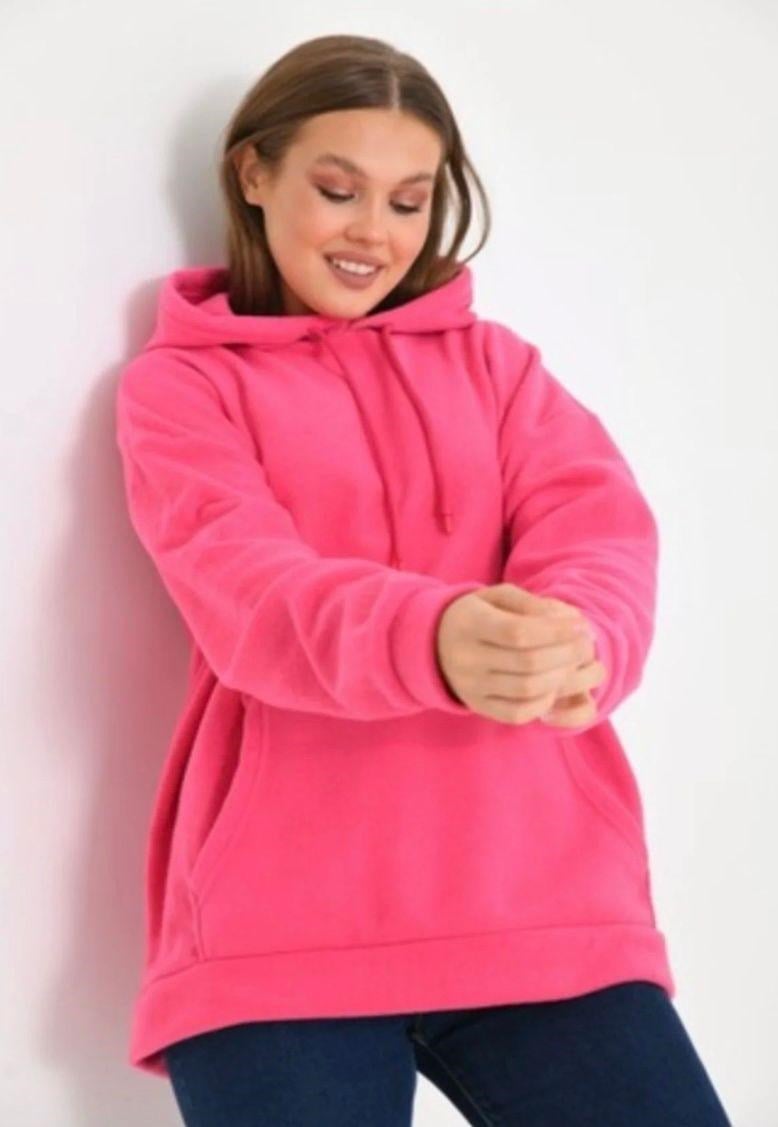 Kadın Kapşonlu Sweatshirt Pembe