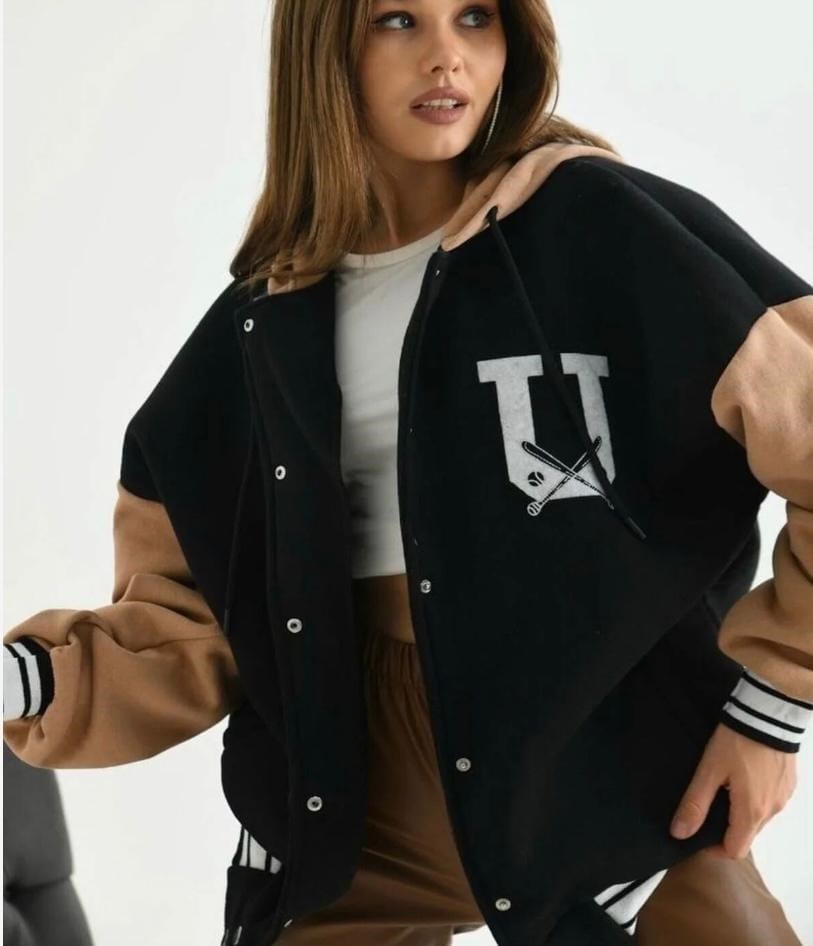 Kadın Unisex Kolej Ceket Siyah