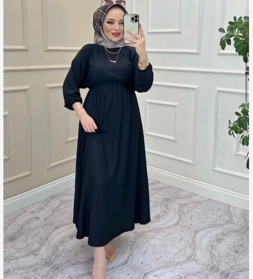 Kadın Yarasa Kol Elbise Siyah