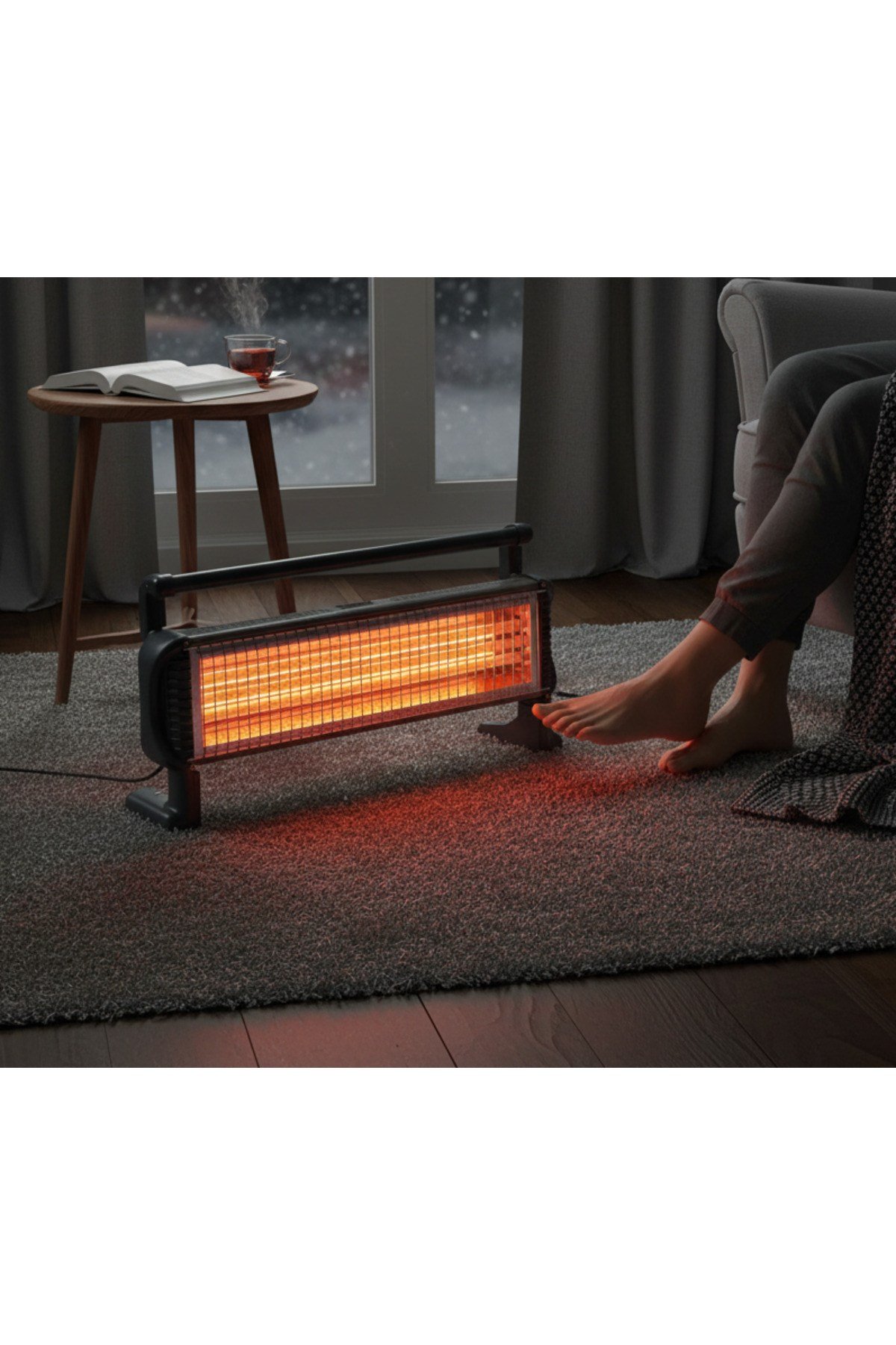 Dp 1200 Elektrikli Soba Isıtıcı 3 Çubuklu Emniyetli