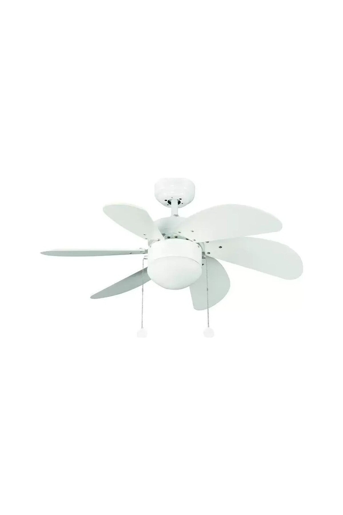 KCF281 60w 30 Inç Beyaz Altı Kanatlı Lambalı Ipli Tavan Vantilatörü