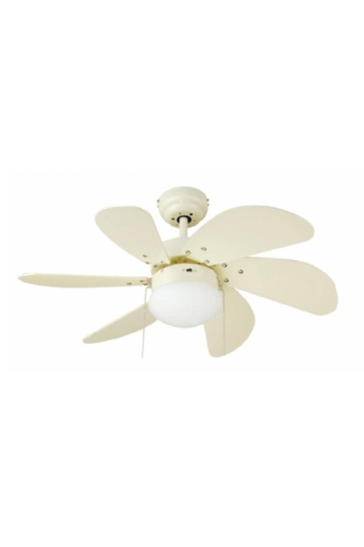 Kcf281 60w Beyaz Ahşap 6 Kanatlı Avizeli Tavan Latörü