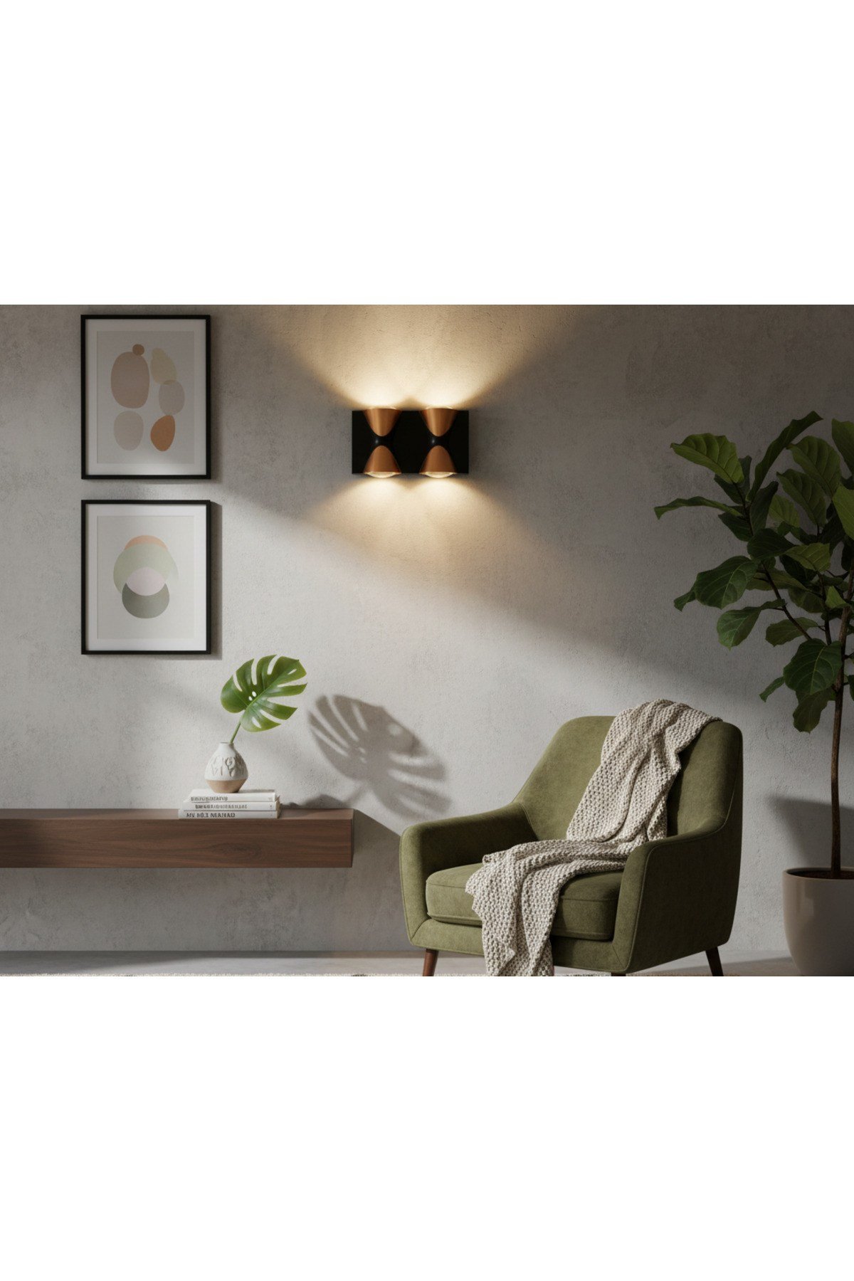 KDA740 MERKÜR LED APLİK 4W 360 Lümen SİYAH- GOLD - Gün Işığı