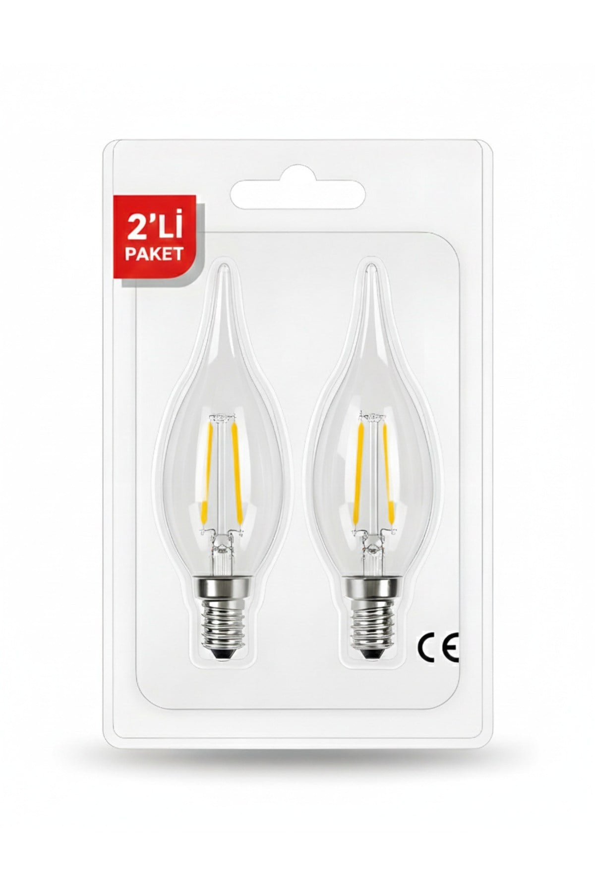 KES498 – LED Flamanlı Buji Ampul 4W (2700K | E14 | 2’li Paket)