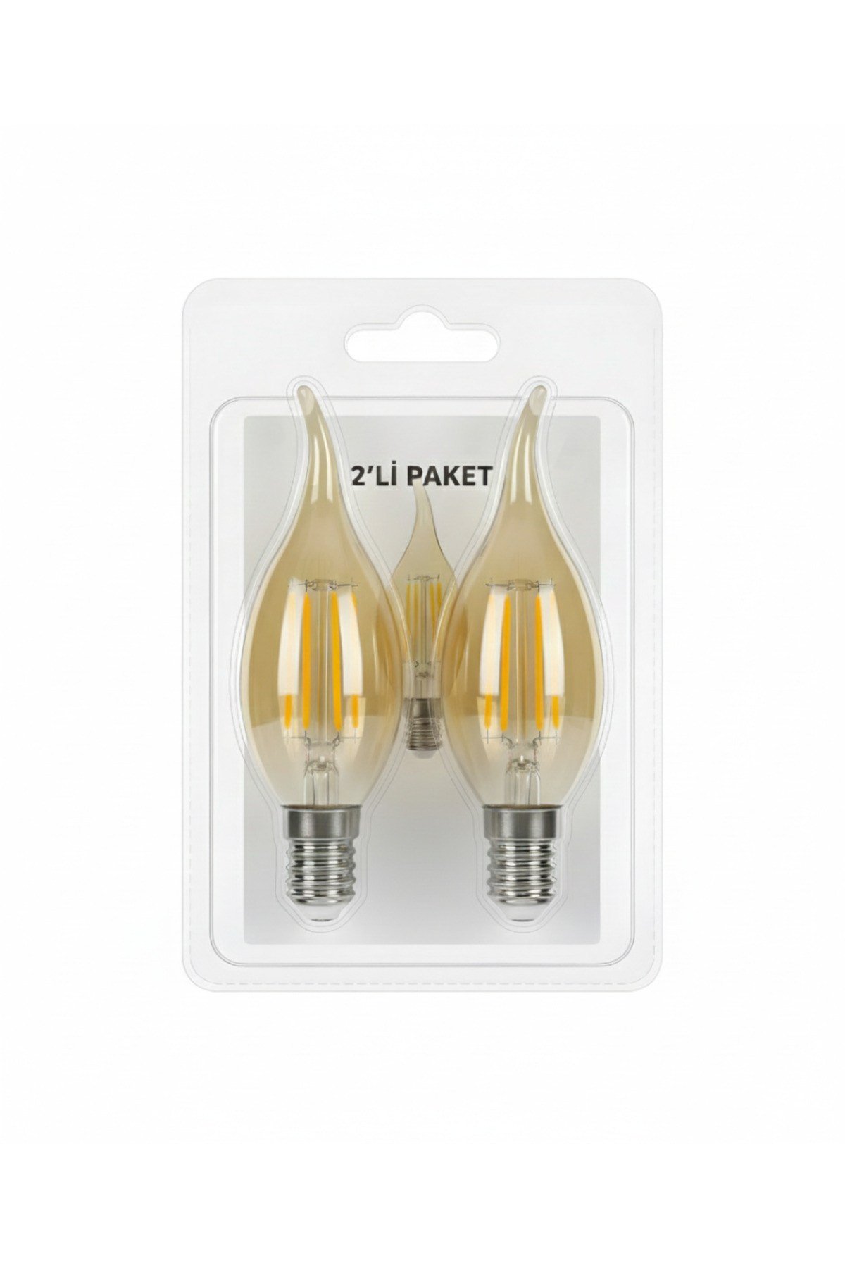 KES600 – LED Flamanlı Buji Ampul 4W (2700K | E14 | 2’li Paket)