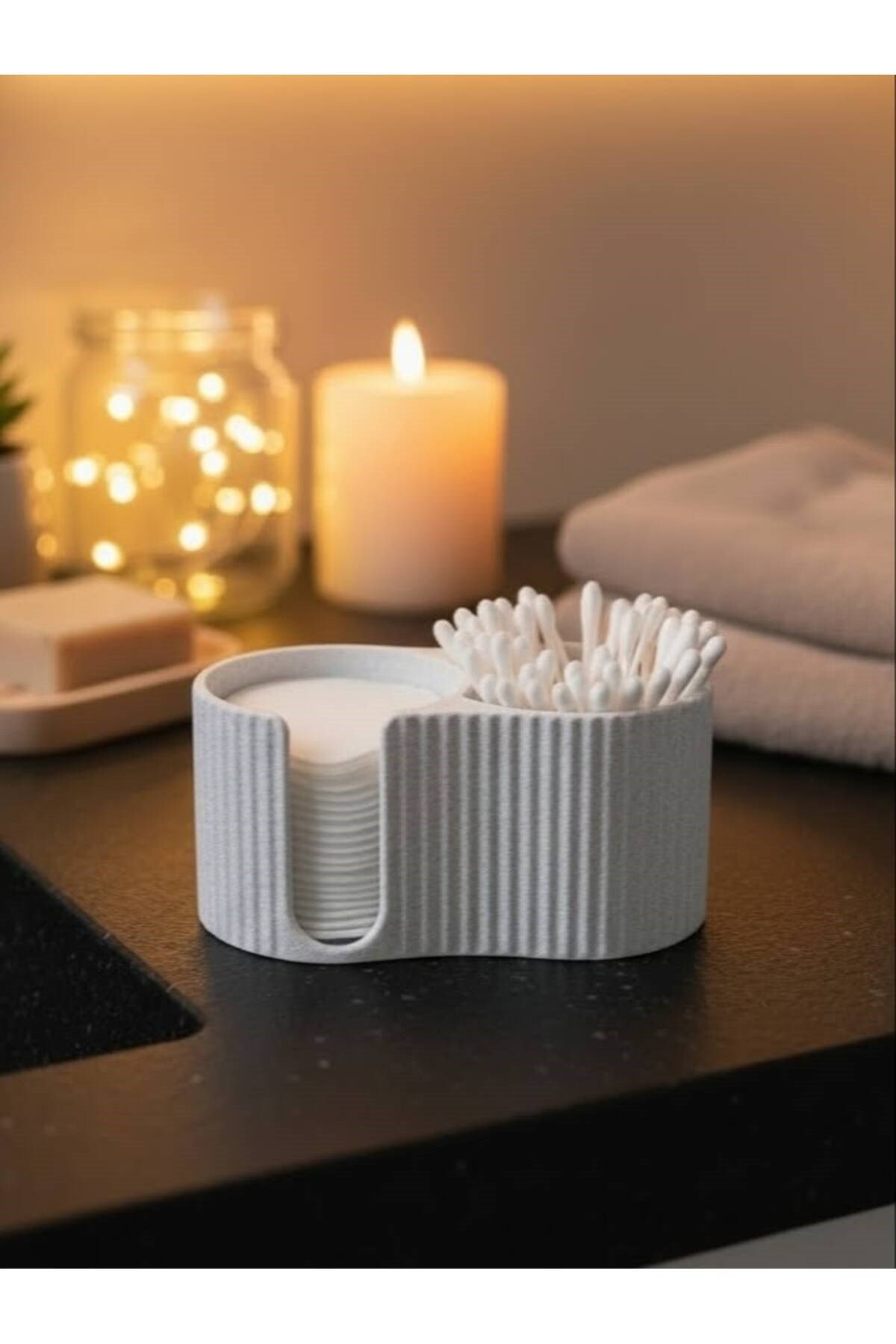 Pamuk ve Kulak Çubuğu Düzenleyici Modern - Dekoratif Banyo Organizeri