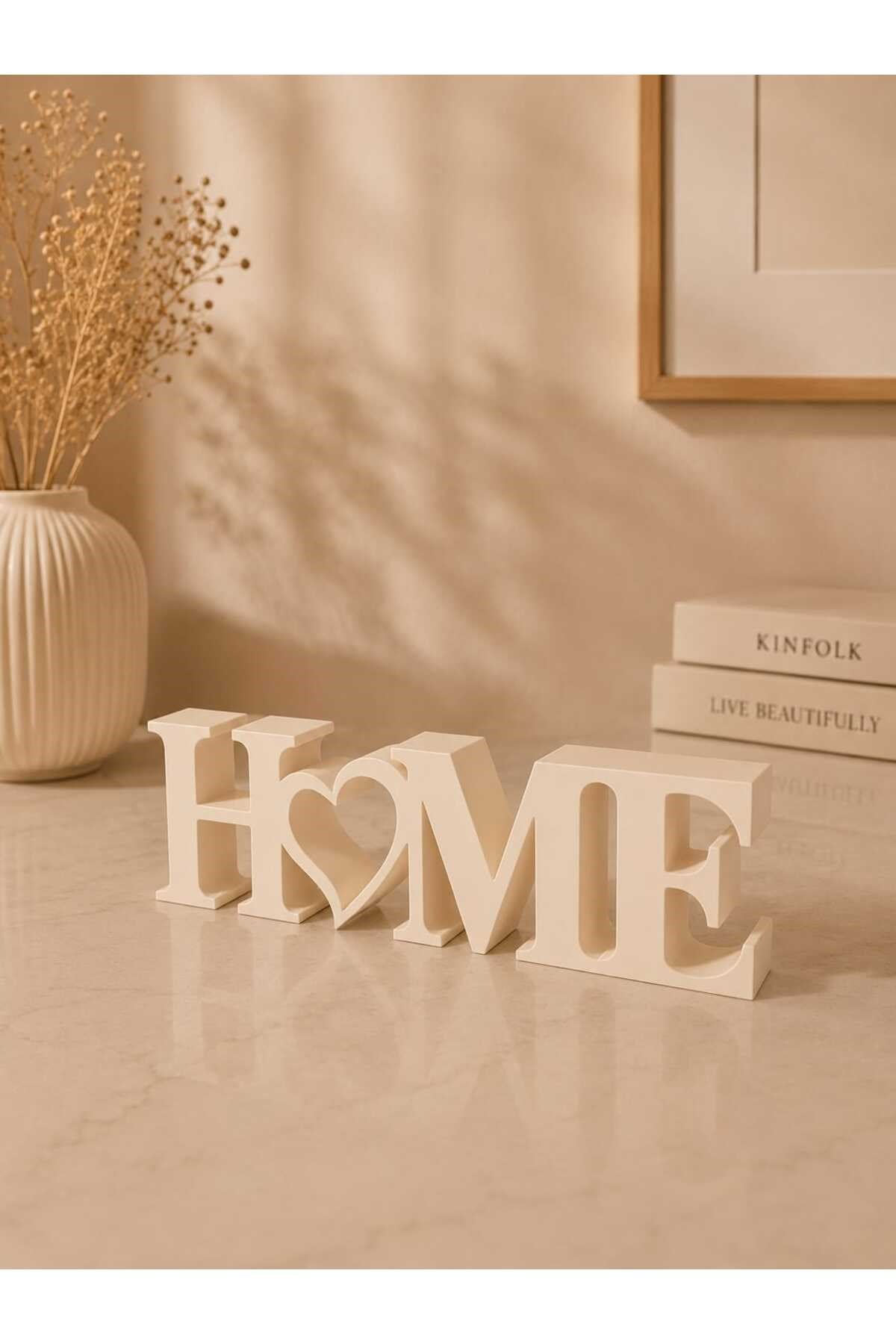 HOME Dekoratif Masa Üstü Yazı Biblo - Modern Minimalist Ev Dekoru 1 Adet