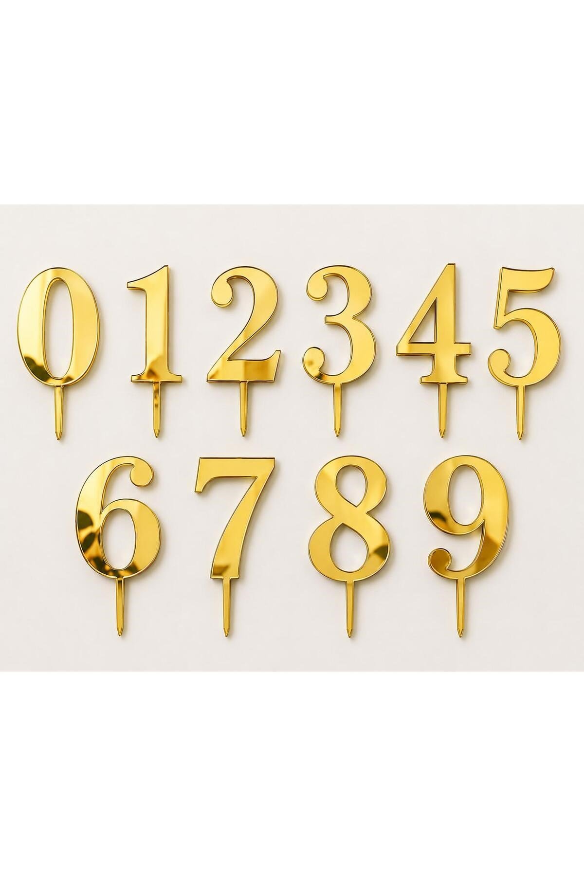 Gold Doğum Günü Pasta Mumu Yaş Mumu Rakamlı Mum Doğum Günü Mumu Sayı Mum 11 CM