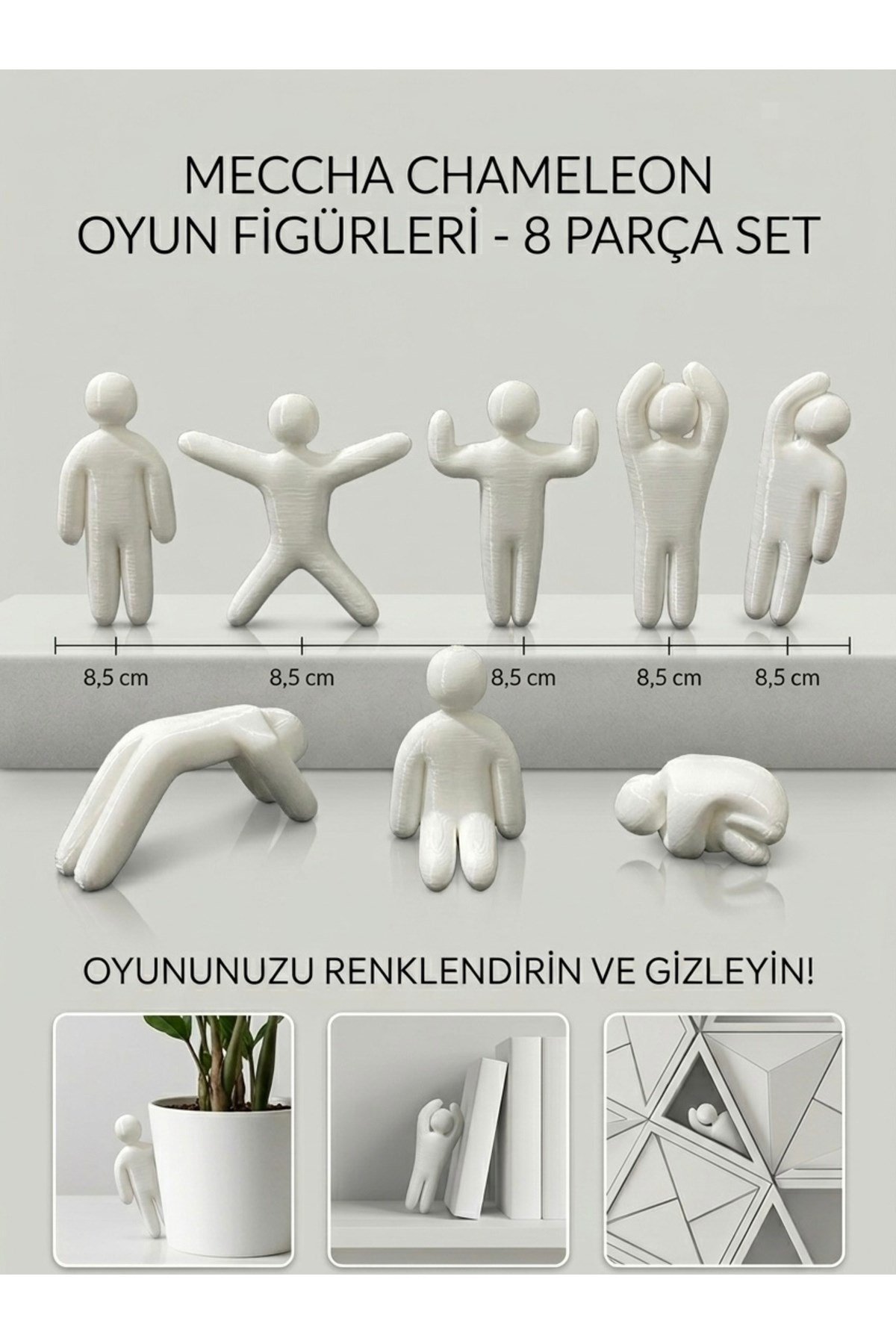 Meccha Chameleon Boyanabilir 8 Parça Saklambaç Oyun Figürü Seti
