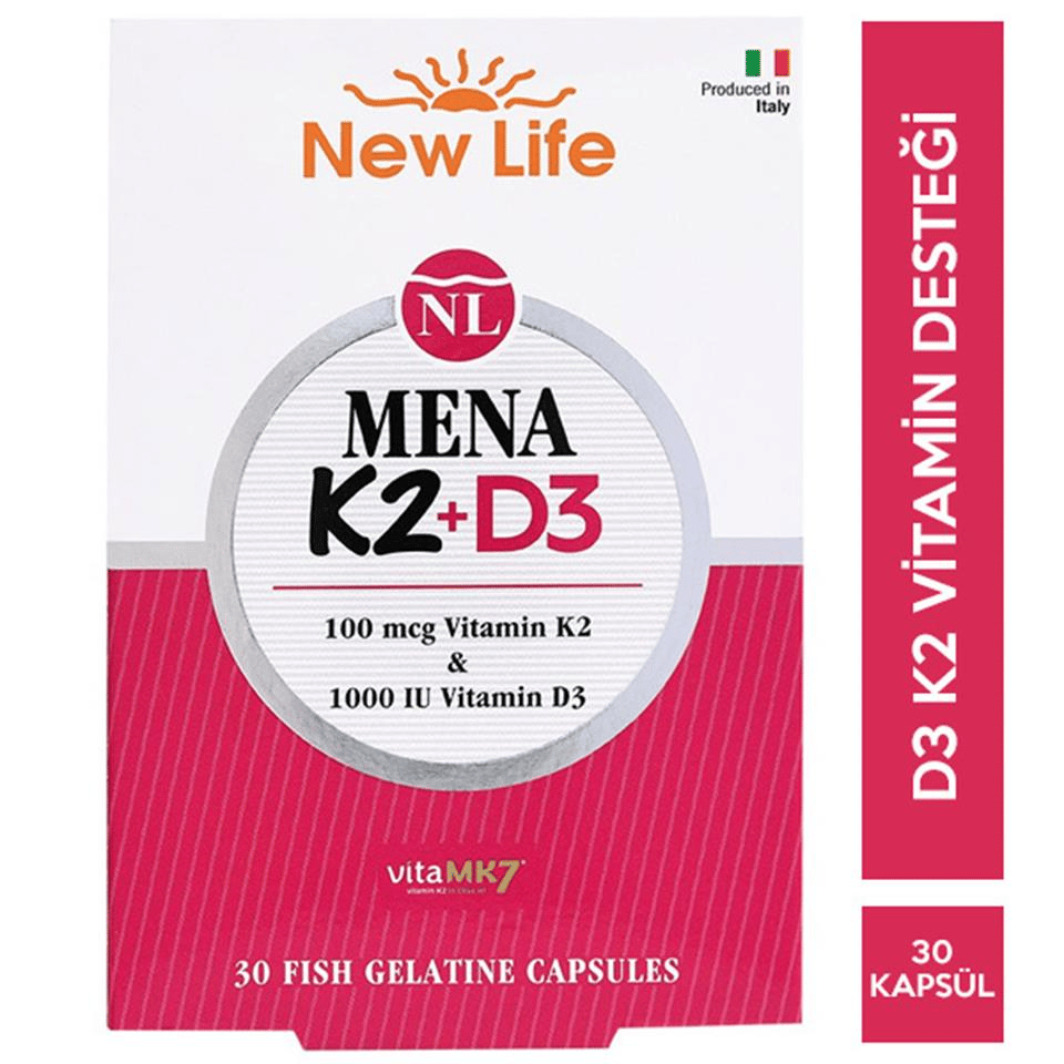 Mena K2+D3 New Life 30 Kapsül