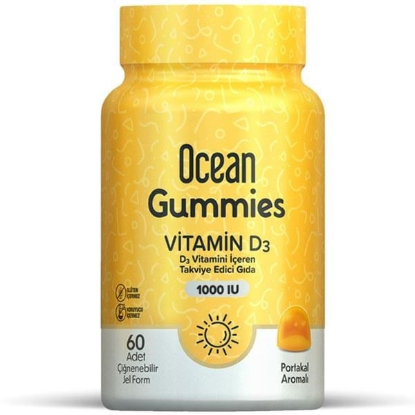 Orzax Ocean Gummies Vitamin D3 60 Çiğneme Form