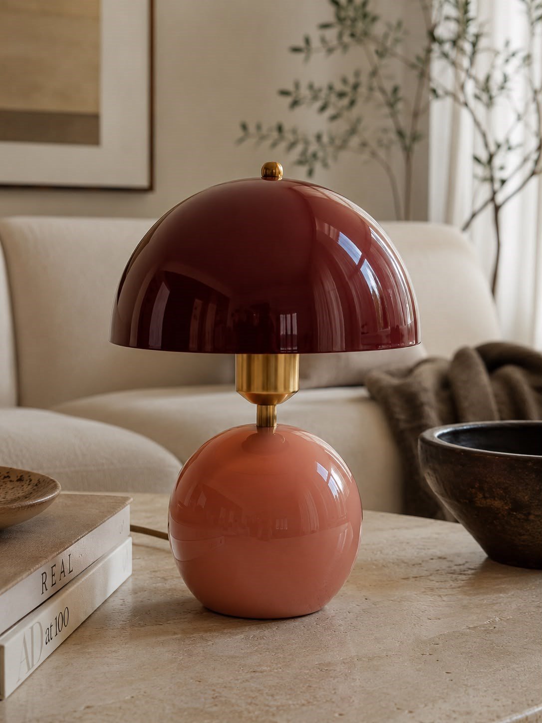 Bordo Somon Petal Modern Abajur Salon Yatak Odası Çocuk Odası Mutfak Oturma Odası