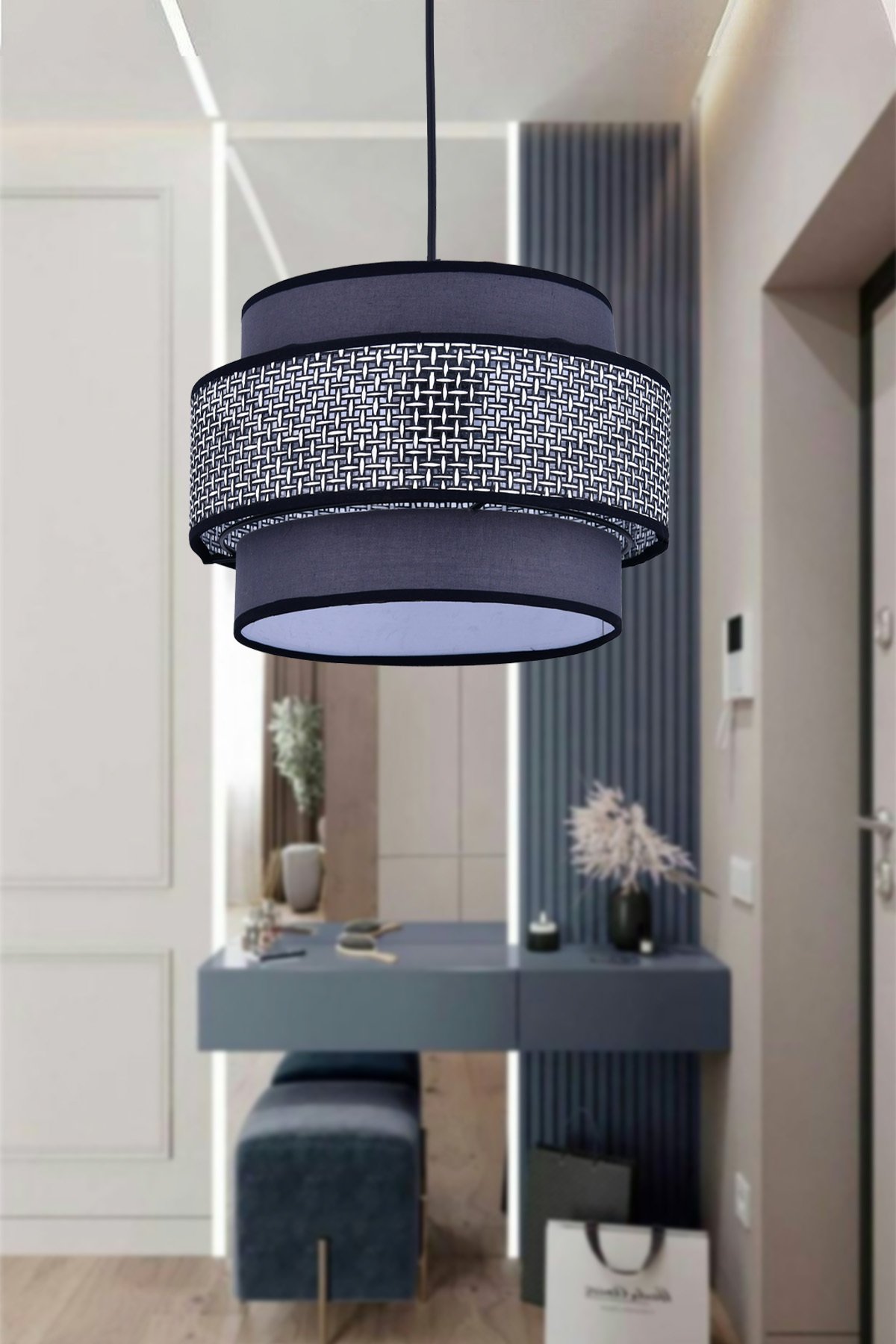 Doğal Hazeran Rattan 3 Katlı Pasta Sarkıt Avize Çocuk Odası Yatak Odası Salon Mutfak Hol Rattan01,