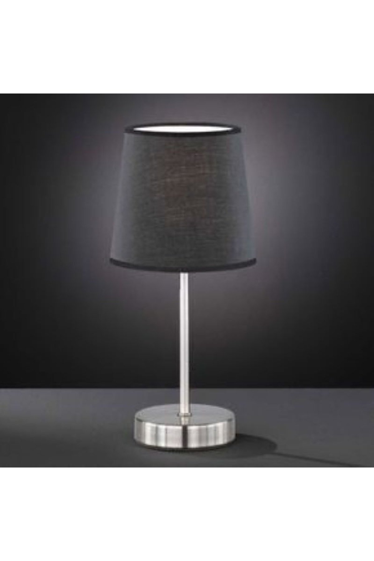 Krom Siyah Metal Modern Abajur Gece Lambası