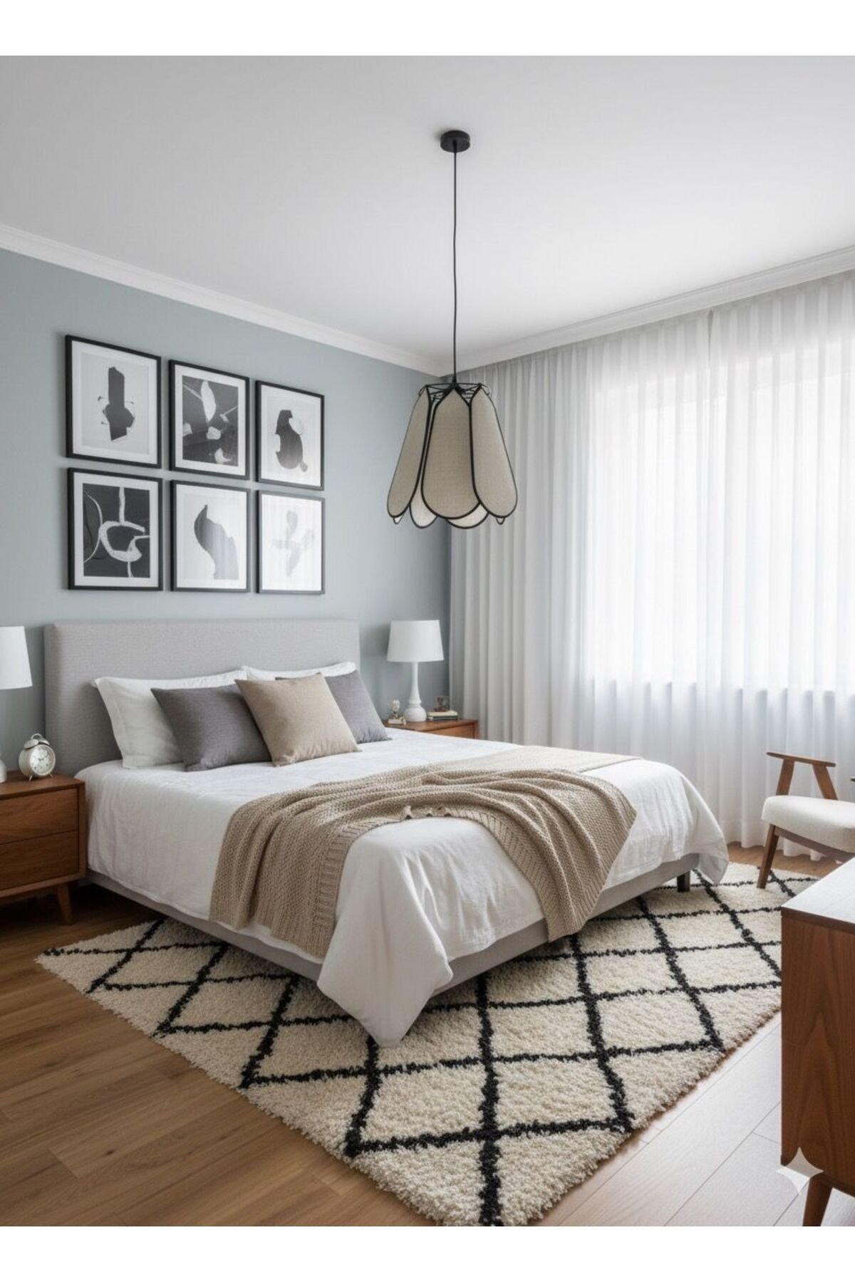 Modern Tasarım Çiçek Sarkıt Avize Kumaş Boheme Salon Oturma Odası Mutfak Avizesi