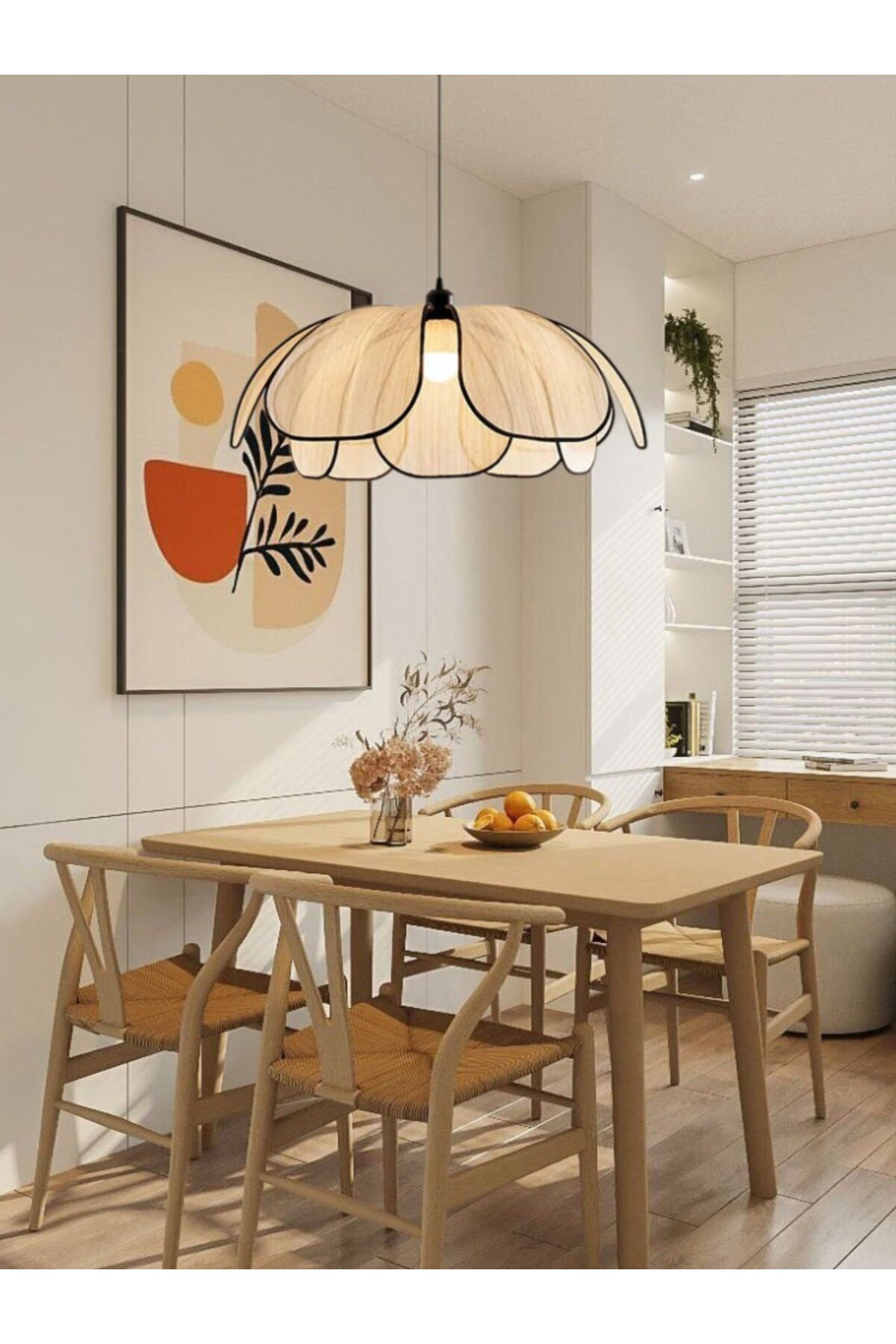 Modern Tasarım Çiçek Sarkıt Avize Rattan Boheme Salon Oturma Odası Mutfak Avizesi