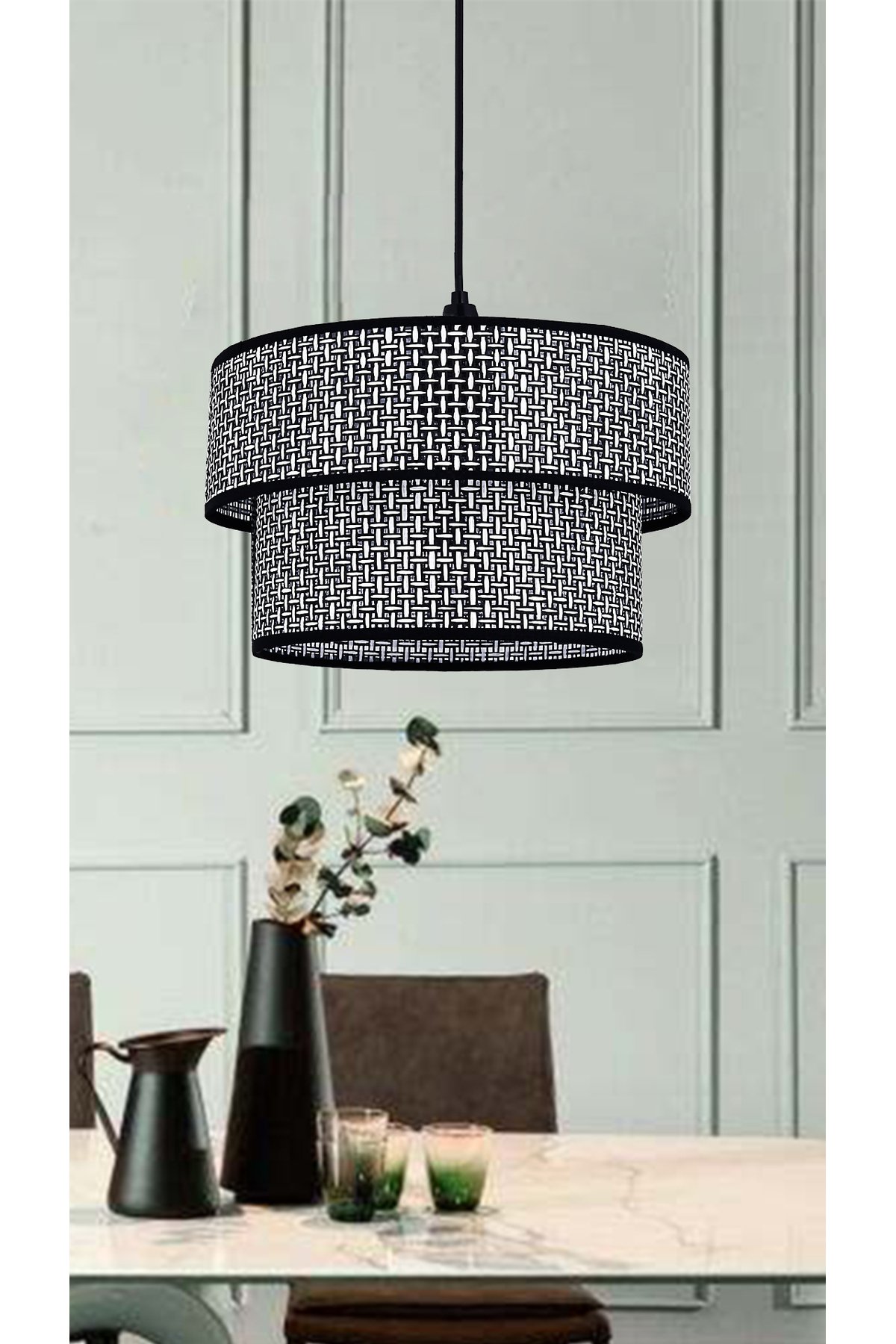 Rattan 2 Katlı Pasta Sarkıt Avize Çocuk Odası Yatak Odası Salon Mutfak Hol