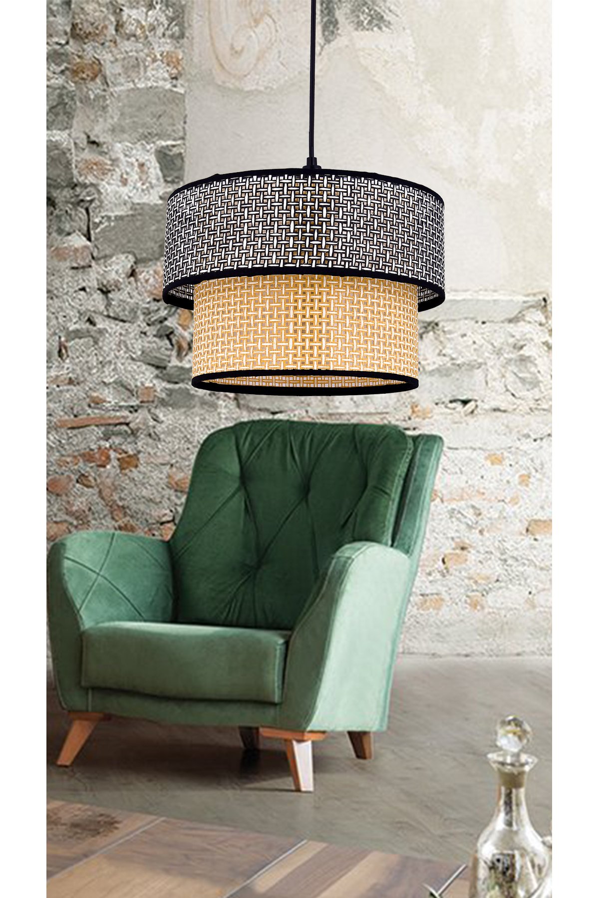 Rattan 2 Katlı Pasta Sarkıt Avize Çocuk Odası Yatak Odası Salon Mutfak Hol