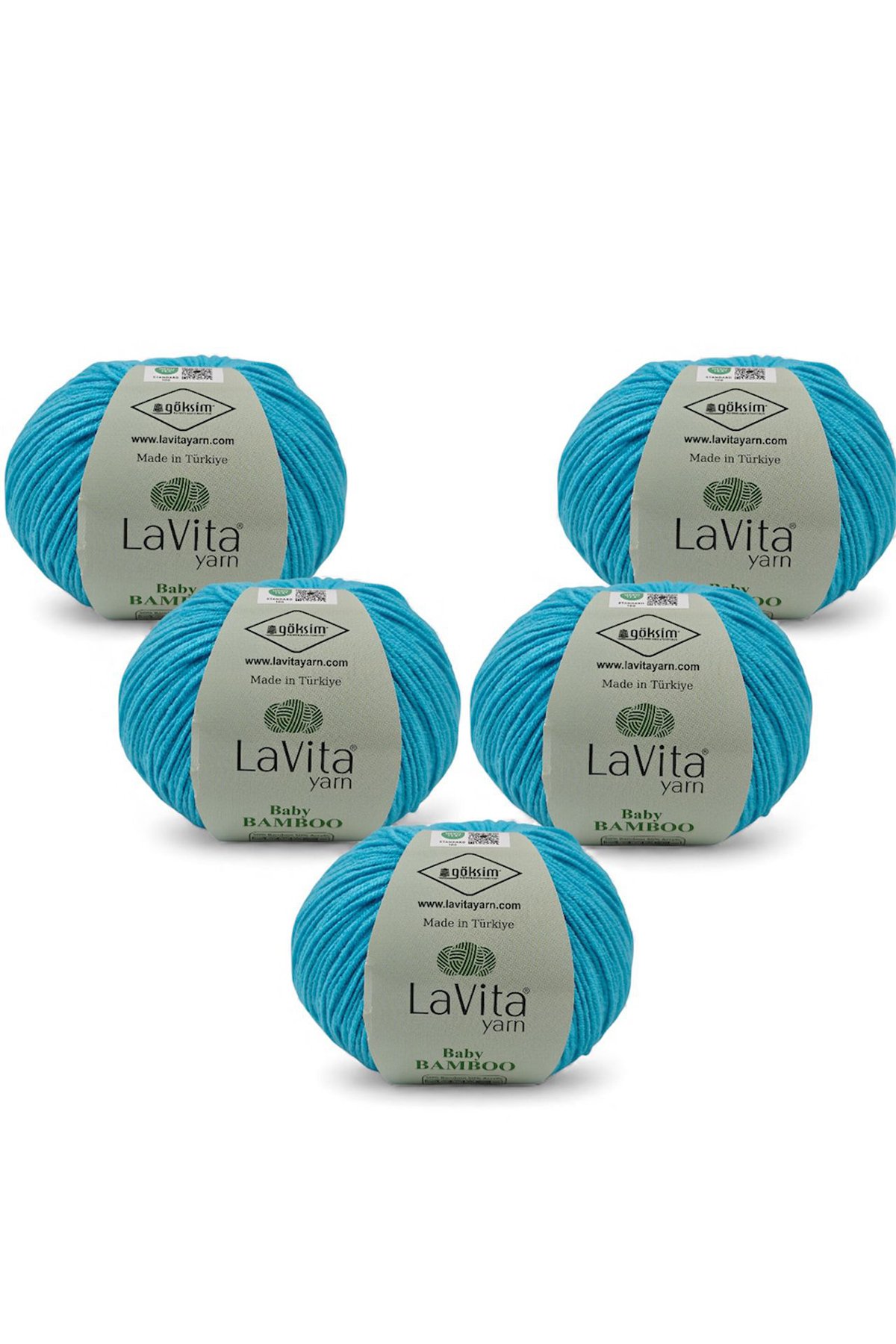 Baby Bamboo El Örgü İpi %50 Bambu %50 Akrilik 250gr 5 ADET (5317 TURKUAZ)