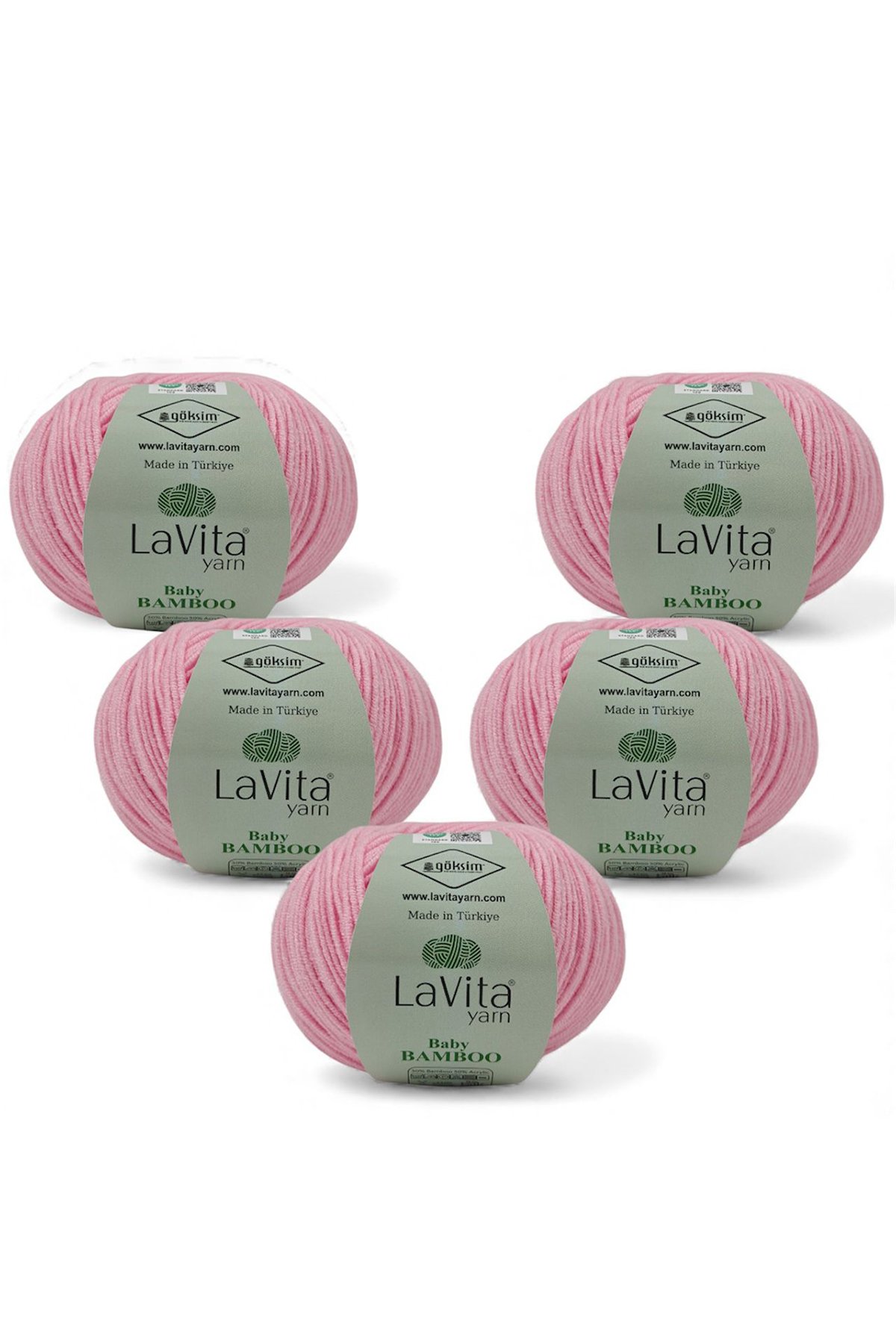 Baby Bamboo El Örgü İpi %50 Bambu %50 Akrilik 250gr 5 ADET (4109 PEMBE)