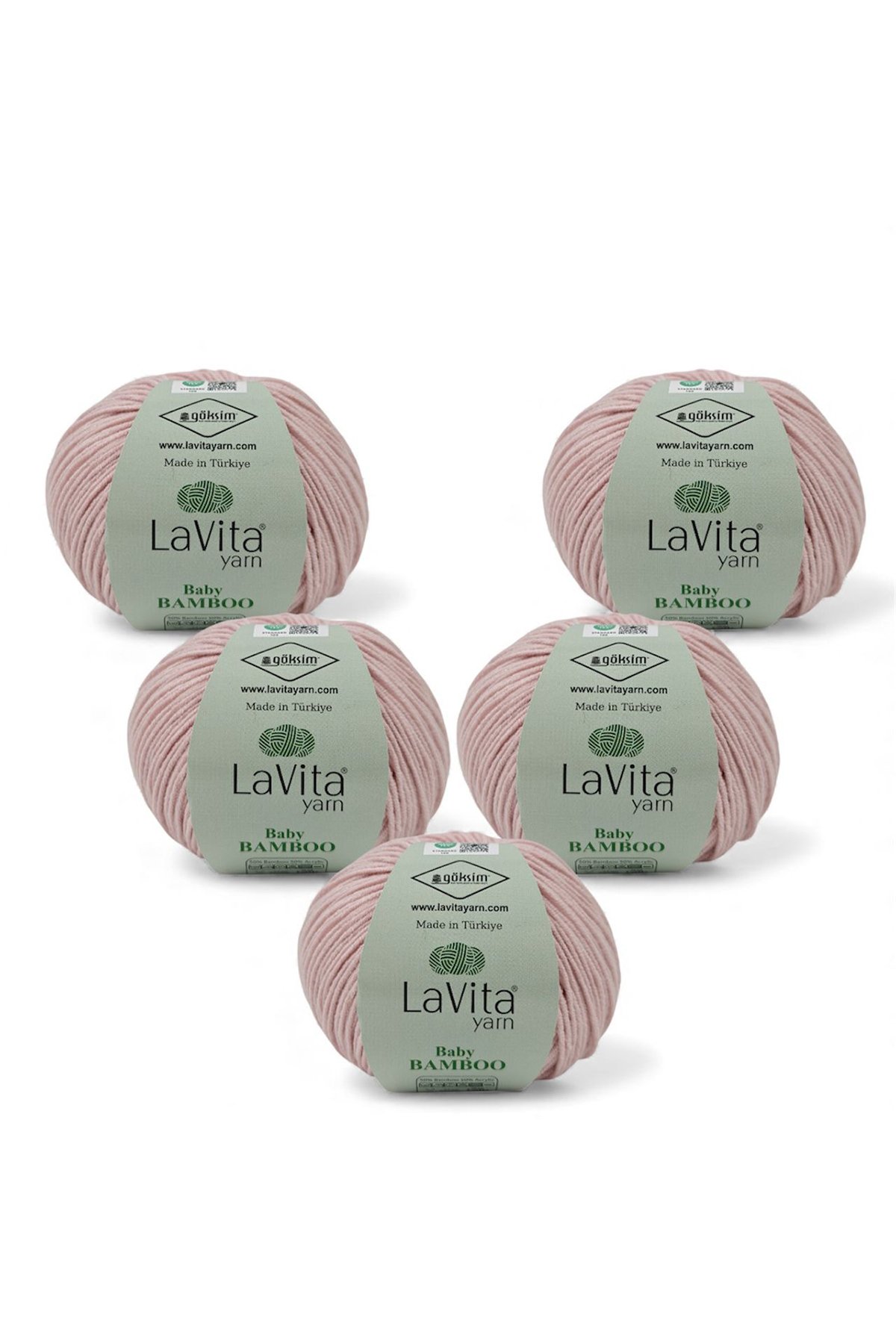 Baby Bamboo El Örgü İpi %50 Bambu %50 Akrilik 250gr 5 ADET (4107 PUDRA)