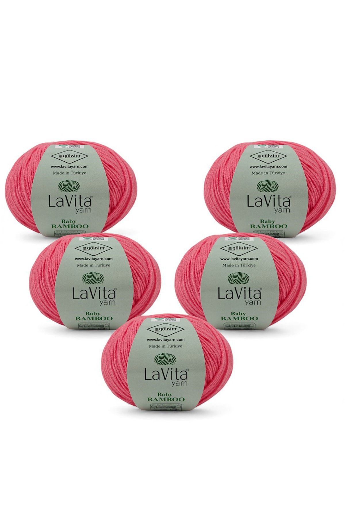 Baby Bamboo El Örgü İpi %50 Bambu %50 Akrilik 250gr 5 ADET (4110 ŞEKER PEMBE)