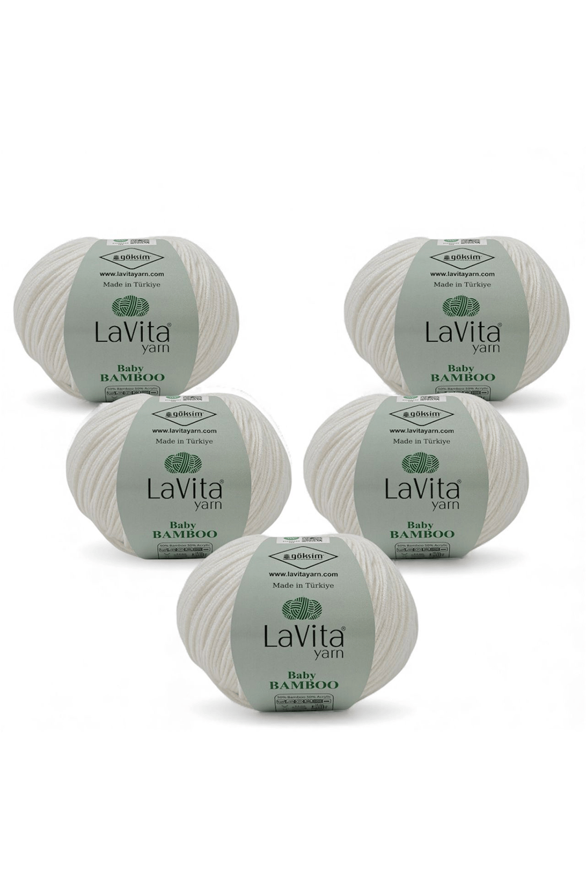 Baby Bamboo El Örgü İpi %50 Bambu %50 Akrilik 250gr 5 ADET (1003 KEMİK)