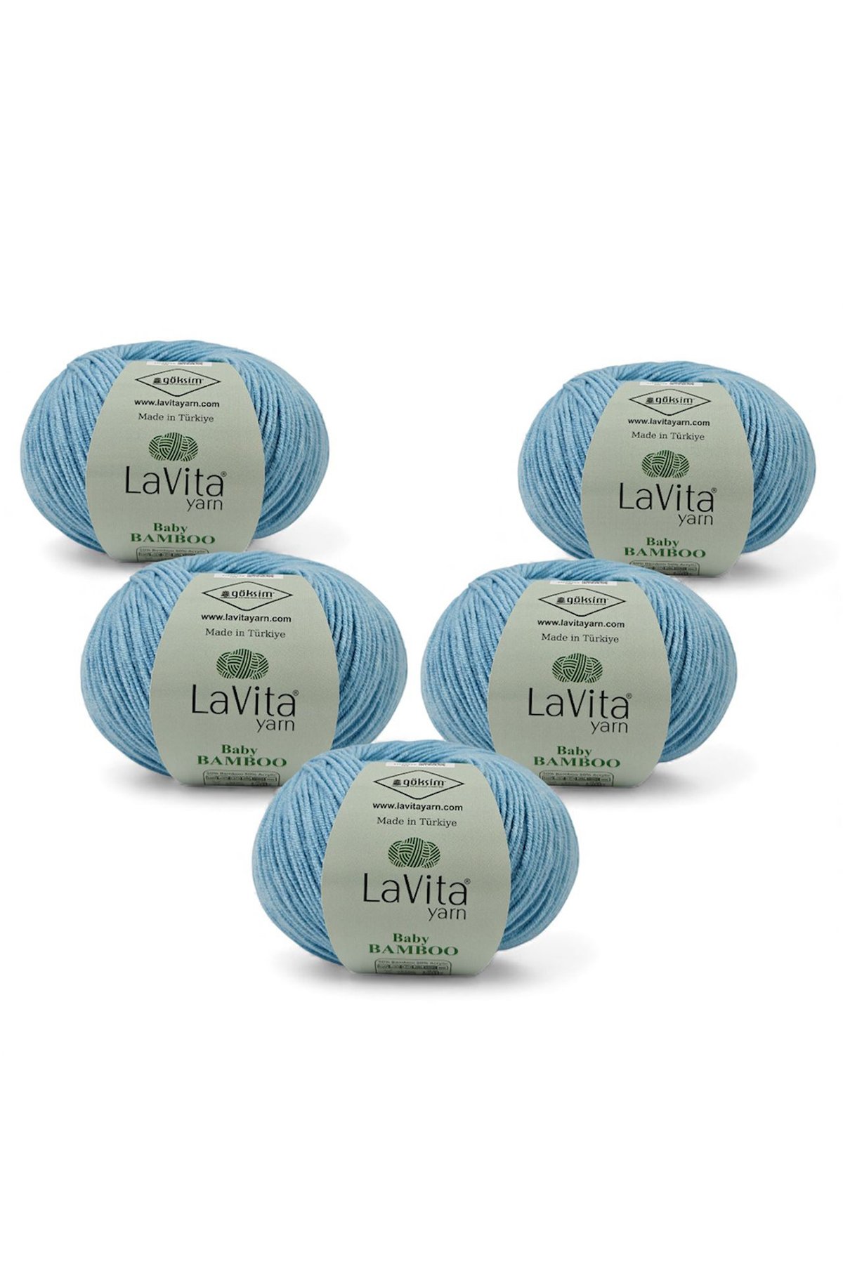 Baby Bamboo El Örgü İpi %50 Bambu %50 Akrilik 250gr 5 ADET (5315 MAVİ)