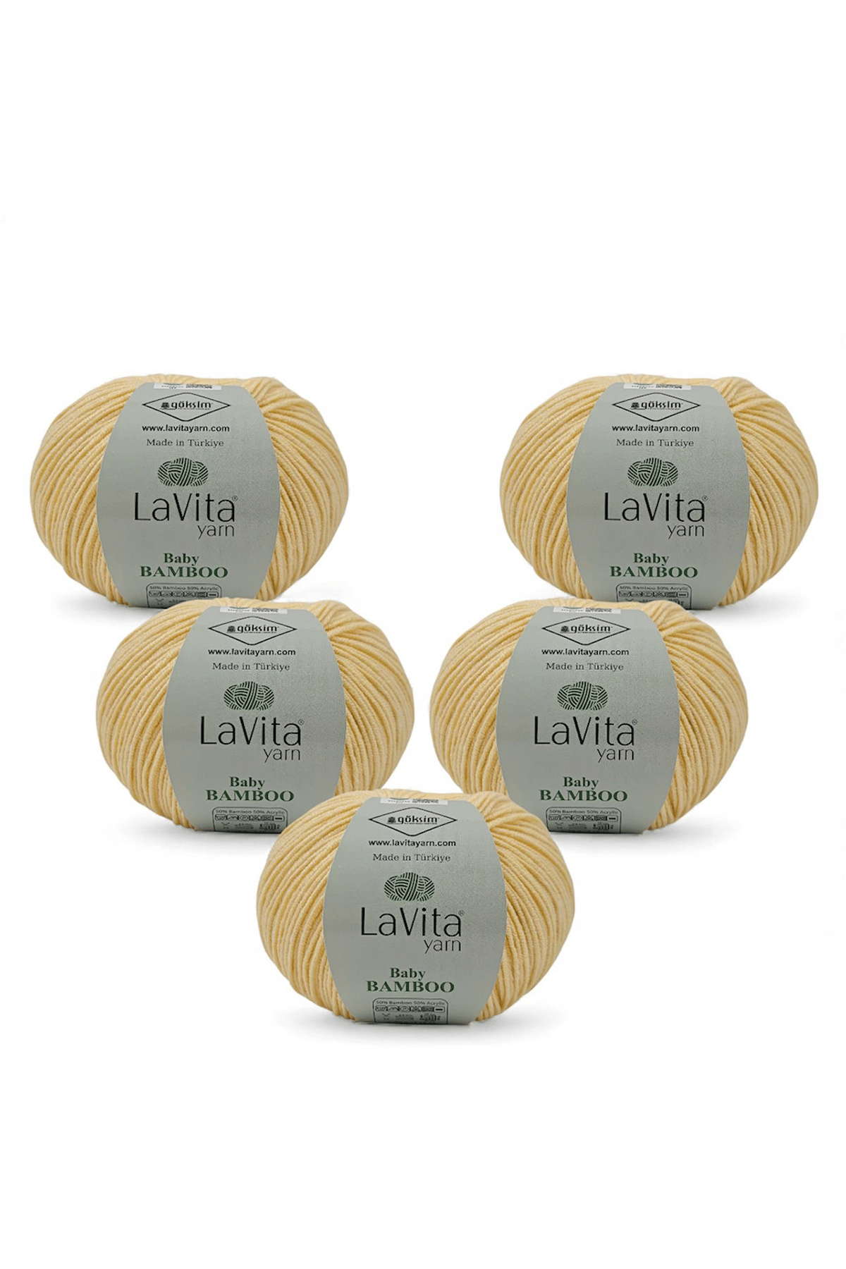 Baby Bamboo El Örgü İpi %50 Bambu %50 Akrilik 250gr 5 ADET (2031 BEBE SARI)