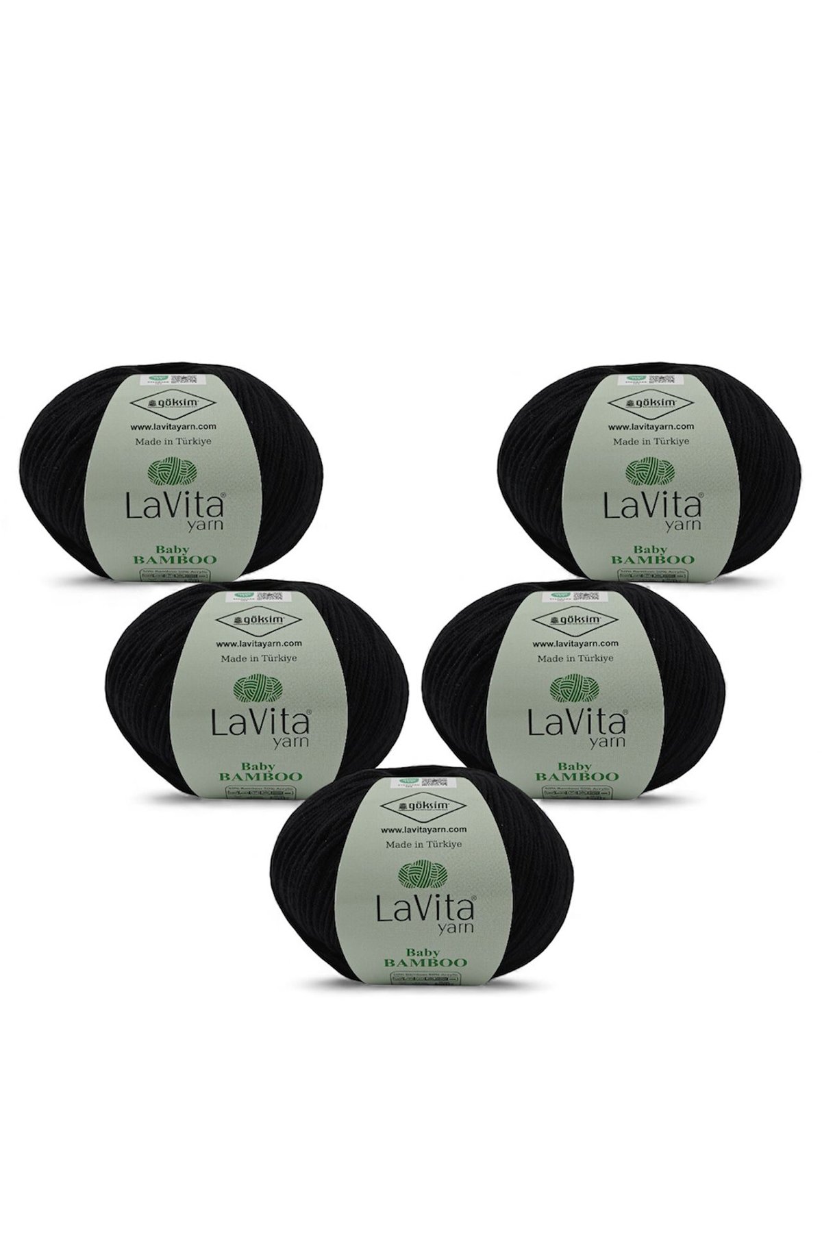 Baby Bamboo El Örgü İpi %50 Bambu %50 Akrilik 250gr 5 ADET (9500 SİYAH)