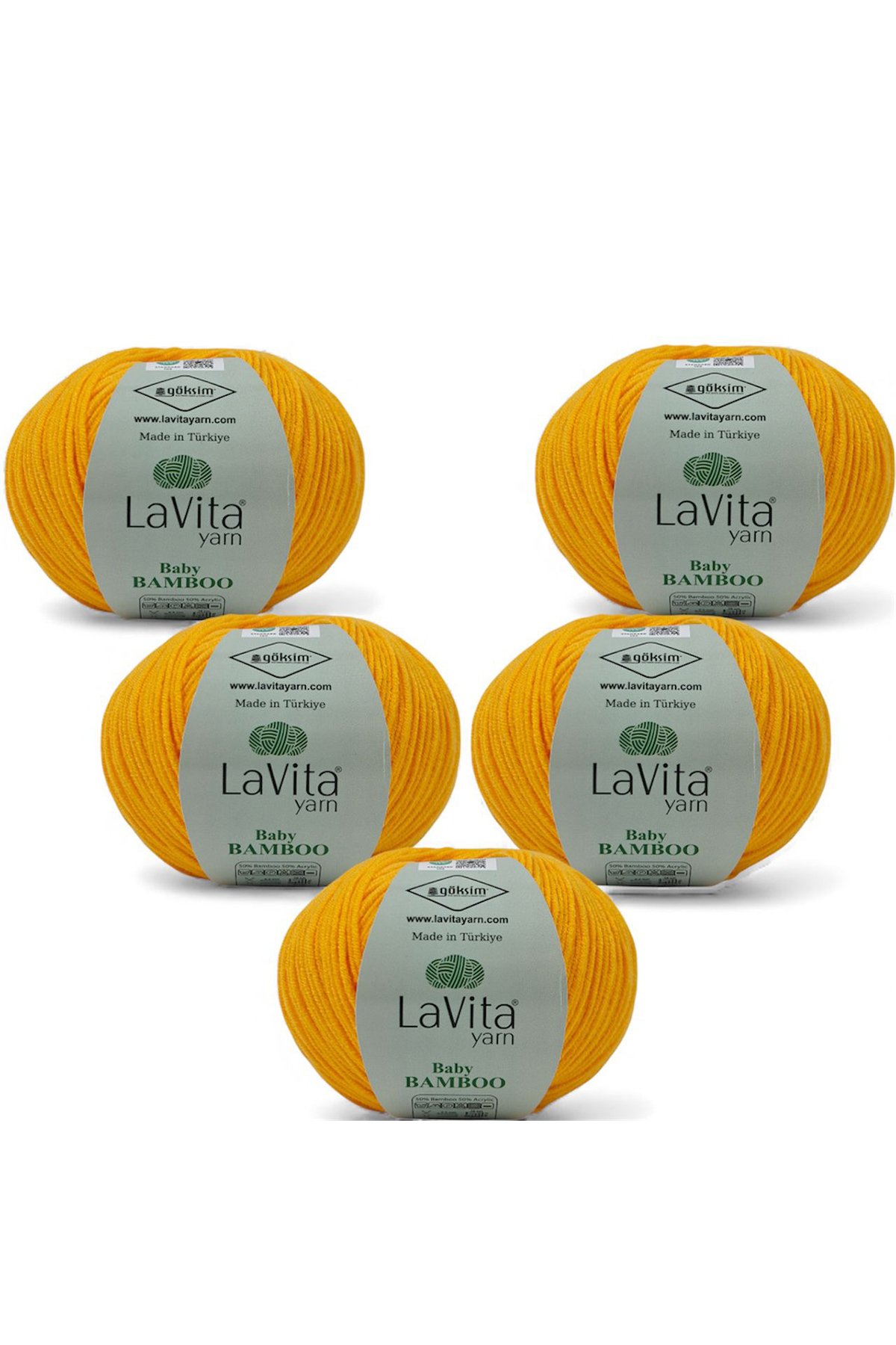 Baby Bamboo El Örgü İpi %50 Bambu %50 Akrilik 250gr 5 ADET (2032 KAYISI)