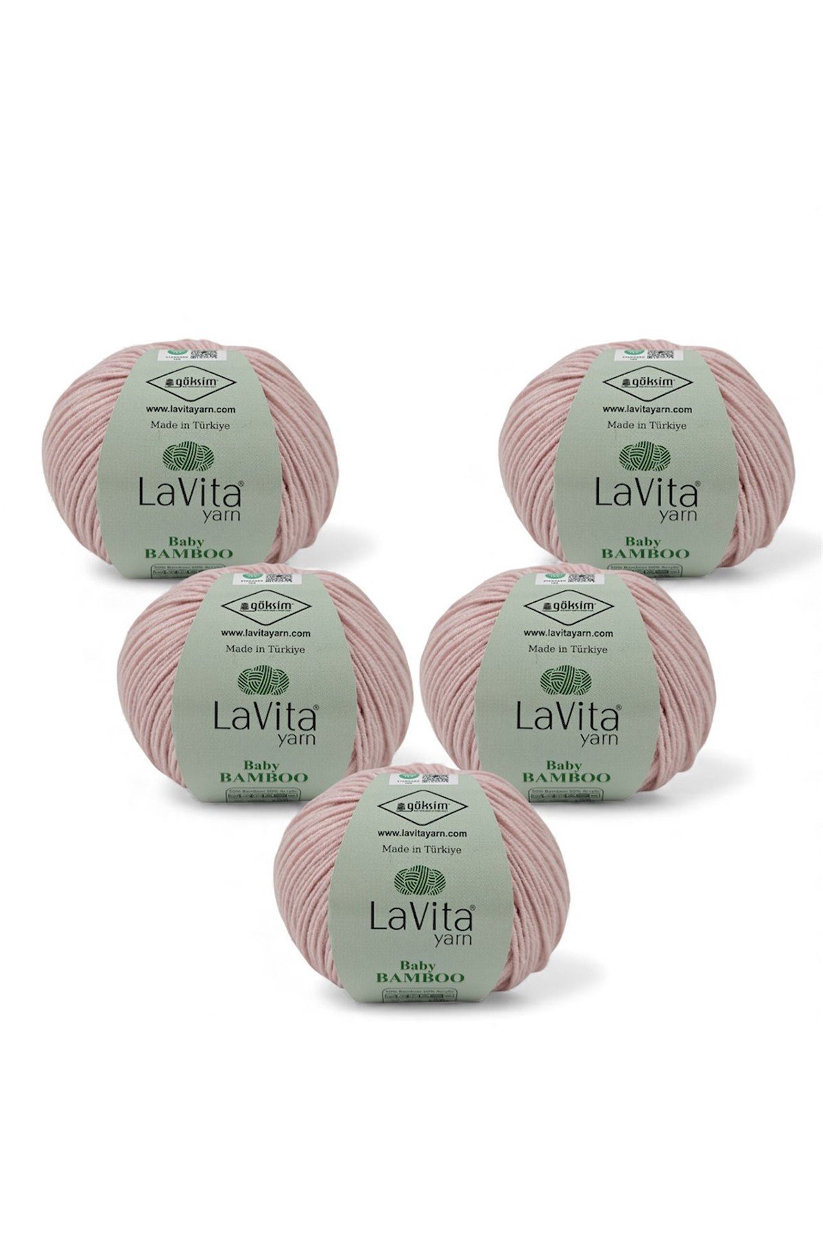 Baby Bamboo El Örgü İpi %50 Bambu %50 Akrilik 250gr 5 ADET (4107 PUDRA)