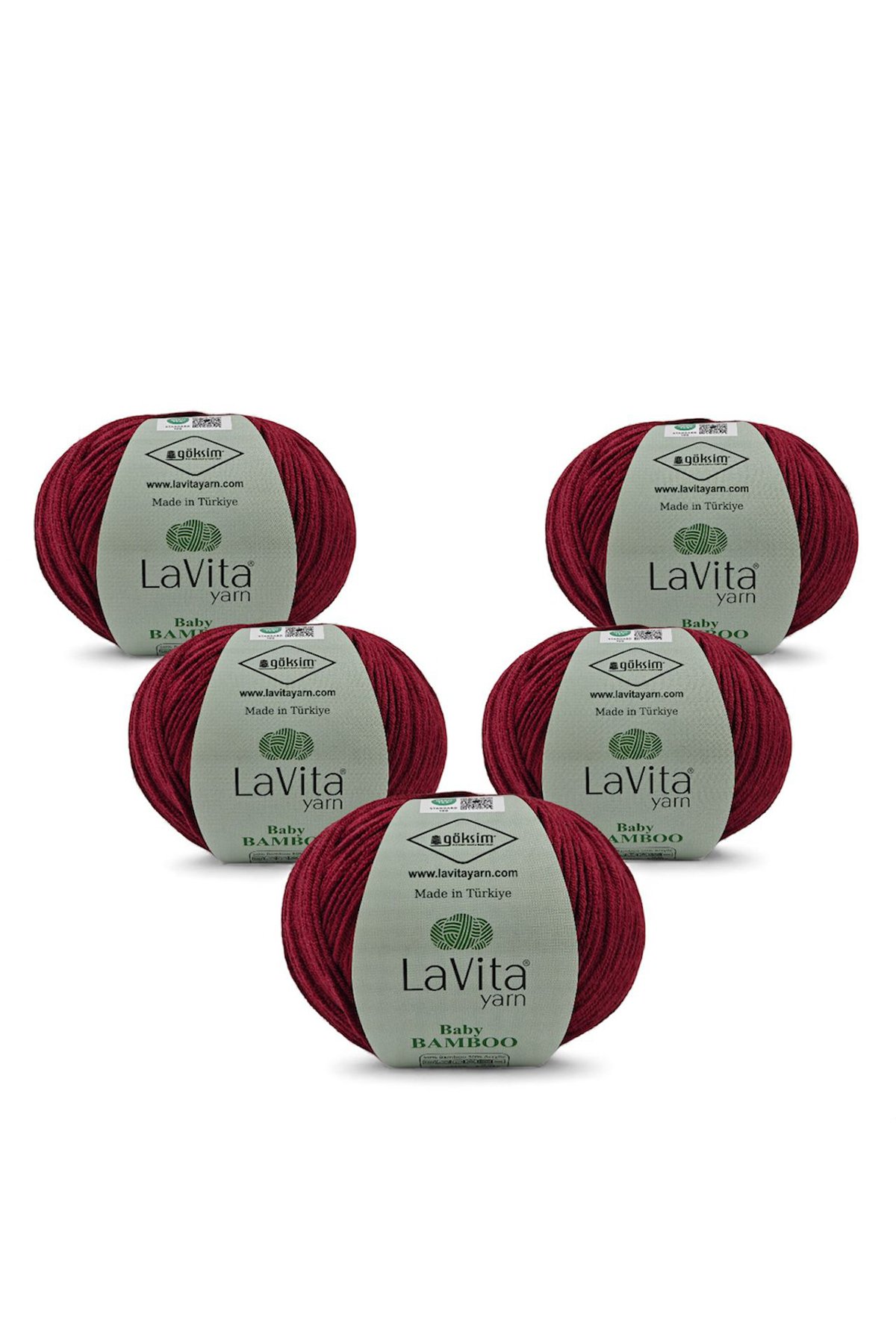 Baby Bamboo El Örgü İpi %50 Bambu %50 Akrilik 250gr 5 ADET (3216 BORDO)