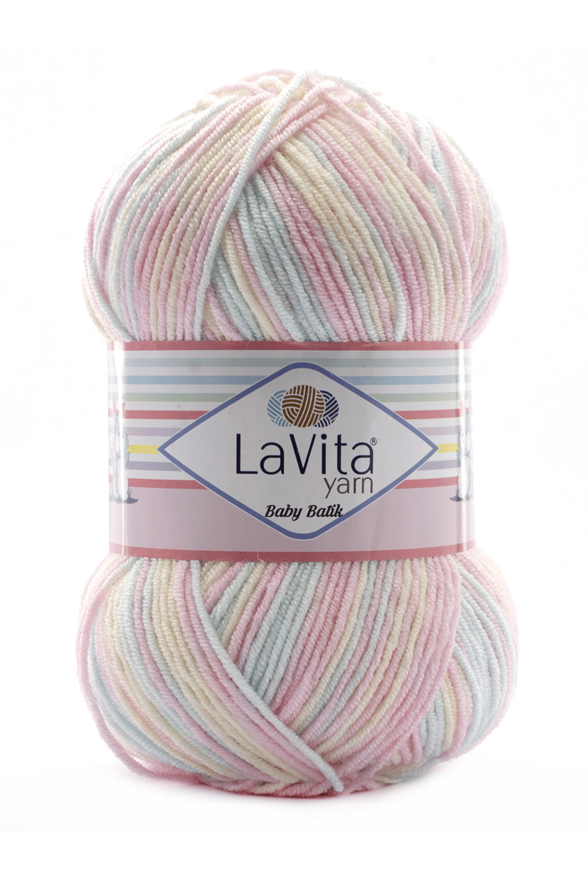 Baby Batik Çok Renkli El Örgü İpi %100 Akrilik 100gr (BY07 PEMBE MAVİ)