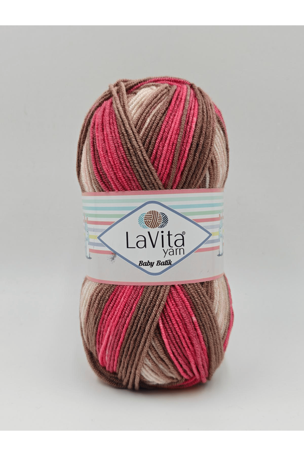 Baby Batik Çok Renkli El Örgü İpi %100 Akrilik 100gr (BY16 VİŞNE KAHVE)