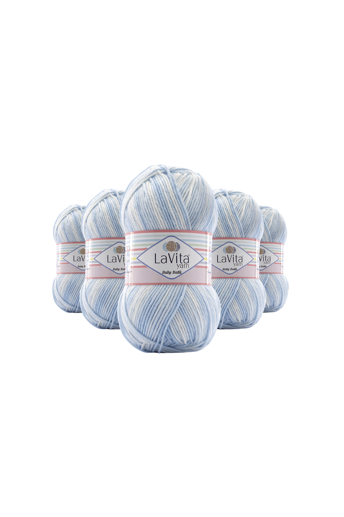 Baby Batik Çok Renkli El Örgü İpi %100 Akrilik 500gr 5 ADET (BY04 TURKUAZ)