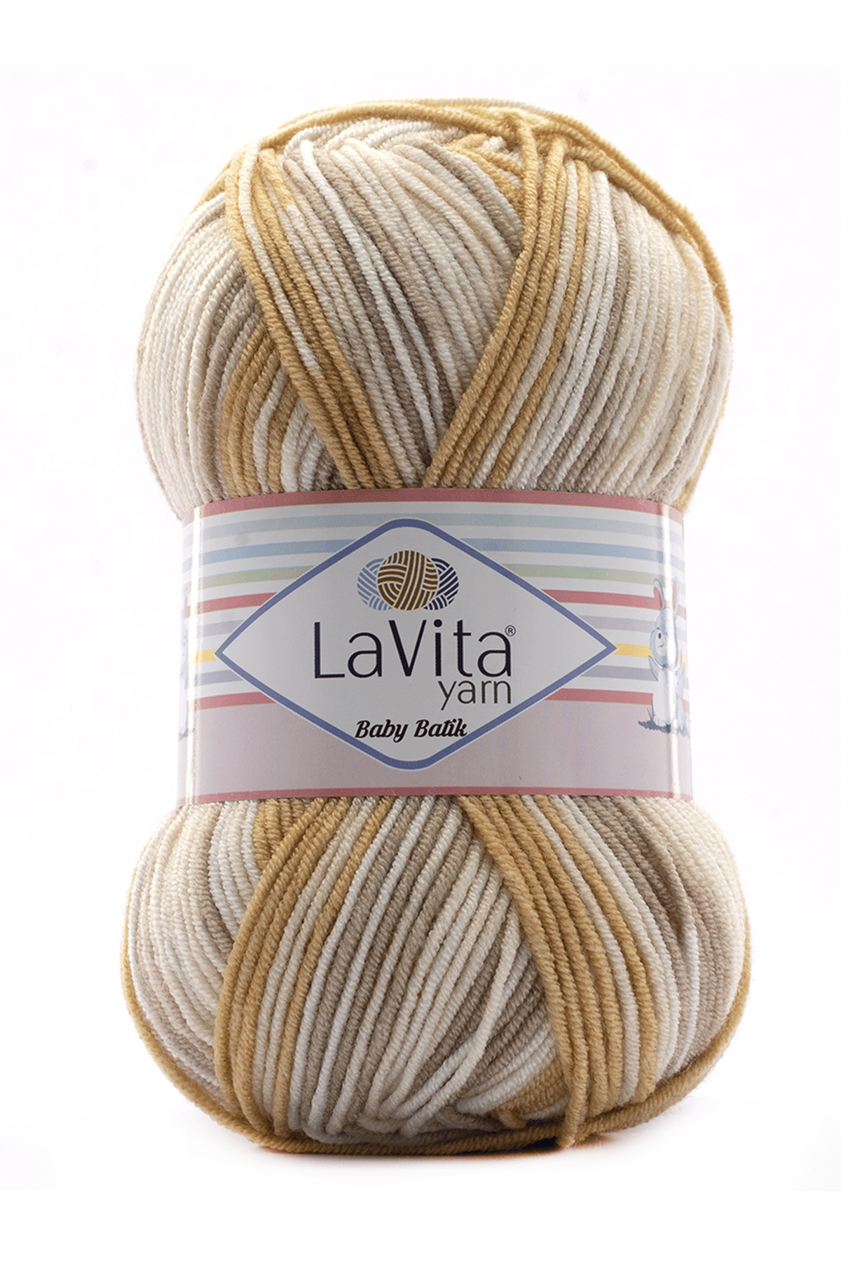 Baby Batik Çok Renkli El Örgü İpi %100 Akrilik 100gr (BY01 KAHVE KREM)