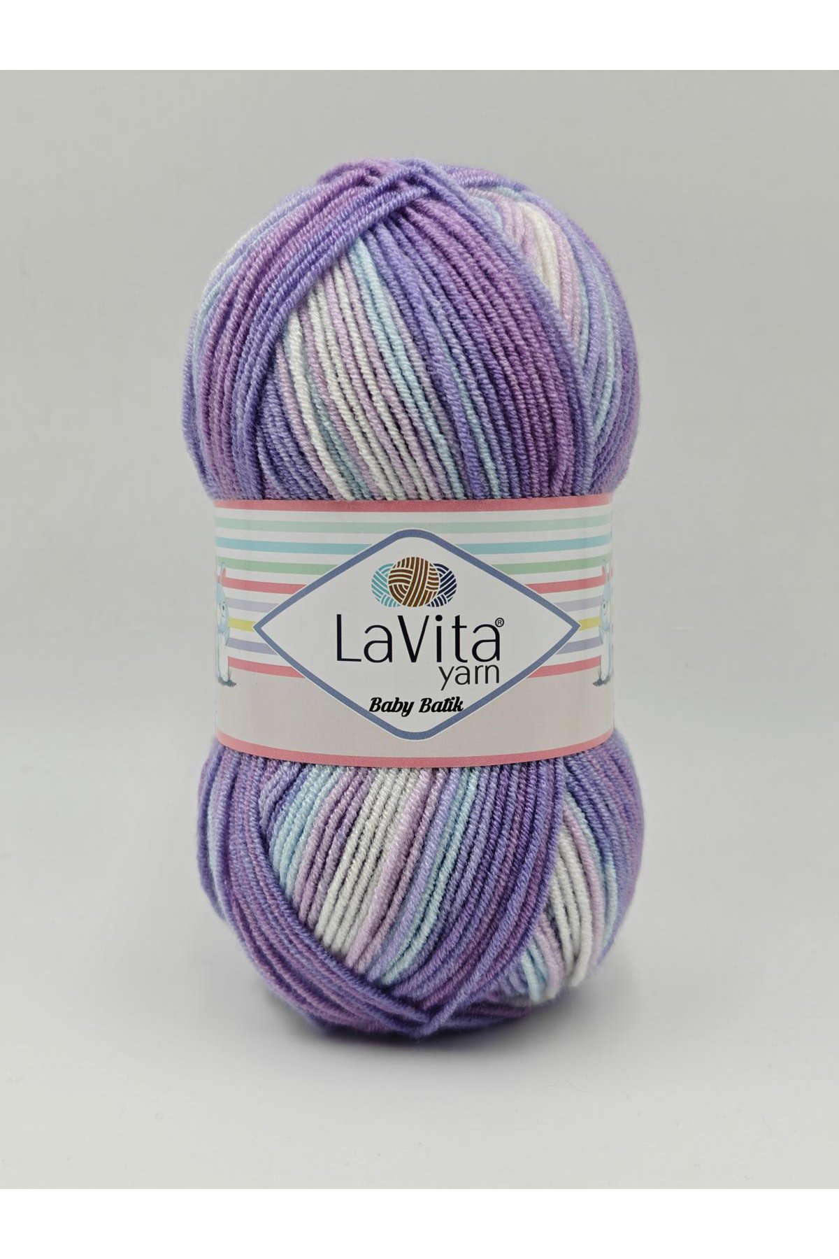 Baby Batik Çok Renkli El Örgü İpi %100 Akrilik 100gr (BY14 MOR LİLA)