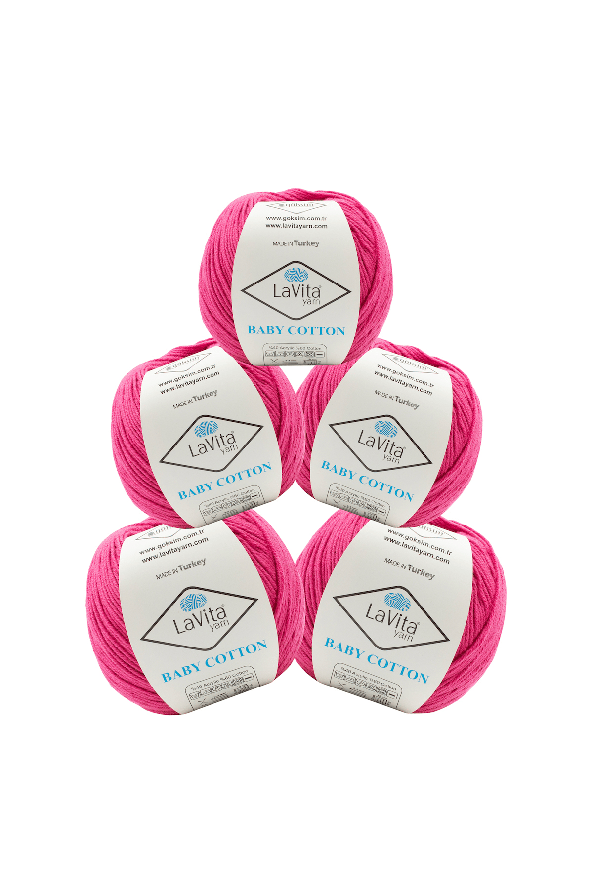 Baby Cotton Amigurumi Ve El Örgü İpi %40 Akrilik %60 Cotton 250gr 5 ADET (4017 ŞEKER PEMBE)